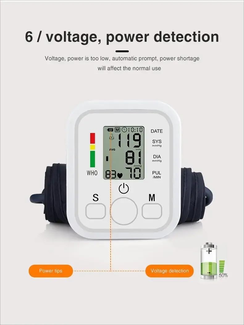 Blood Pressure Monitors,Blood Pressure Machine - CE Certified Approved UKBlood Pressure Monitor | BP Apparatus With USB Power Supply | BP Monitor without Audio Voice Support | Digital Blood Pressure Monitor or Measurable Tool