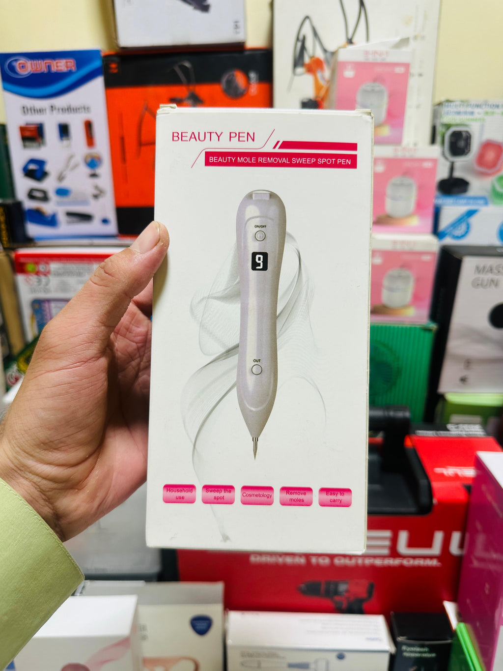 Mole Remover Pen Laser Skin Tag Remover Spots Tattoo Freckle Removal Machine Removing Dark Spot 9 Adjustable Modes