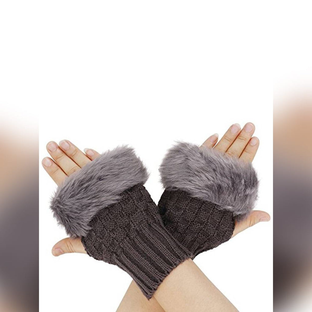 women Gloves stylish Hand Winter warm Half Finger mitten Ladies woolen Gloves