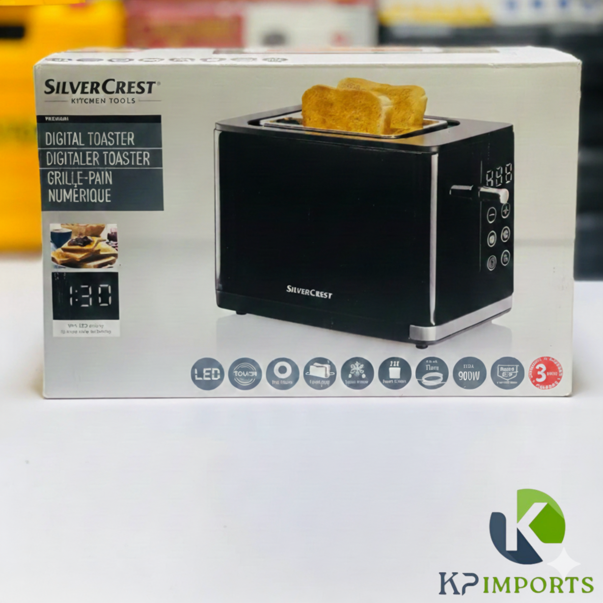 Silver crest 900W Digital Toaster & Sandwich Maker