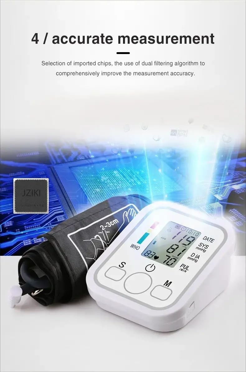 Blood Pressure Monitors,Blood Pressure Machine - CE Certified Approved UKBlood Pressure Monitor | BP Apparatus With USB Power Supply | BP Monitor without Audio Voice Support | Digital Blood Pressure Monitor or Measurable Tool