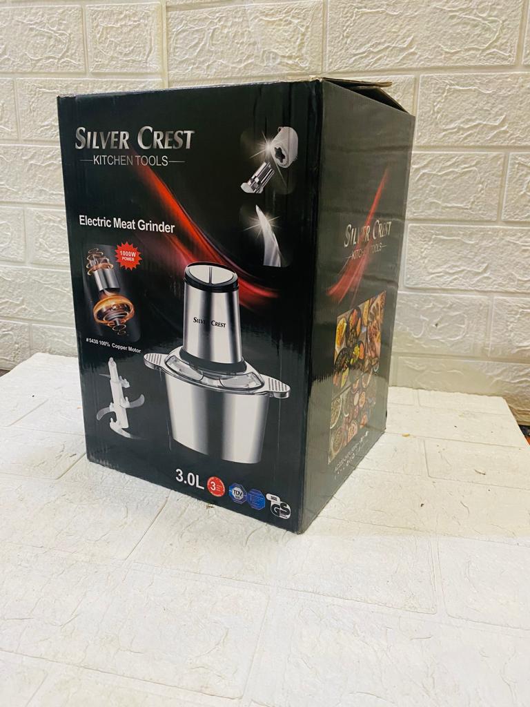 Silver Crest HomeFast Meat Grinders Electric Food Processor, Multipurpose Smart Kitchen Food Chopper Vegetable Fruit Cutter Onion Slicer Dicer, Blender and Mincer