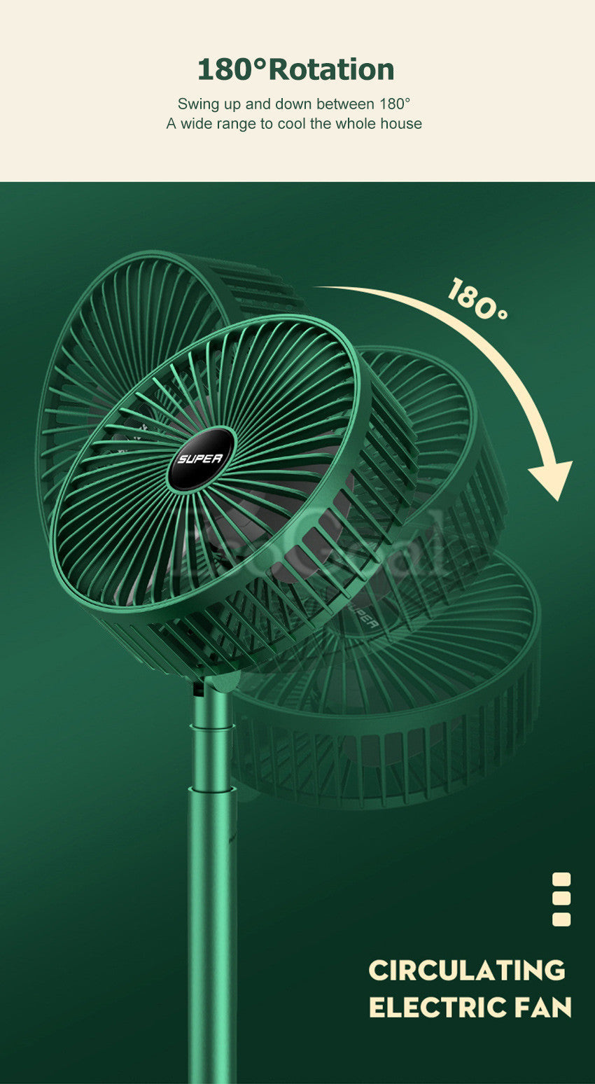 Electric Fan Mini Foldable Telescopic Fan Low Noise Portable Folding Telescopic Small Desktop Fan High Battery Life USB Rechargeable Floor Fan For Student Dormitory Home Outdoor Camping Office
