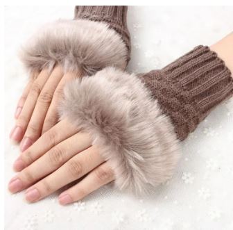 women Gloves stylish Hand Winter warm Half Finger mitten Ladies woolen Gloves