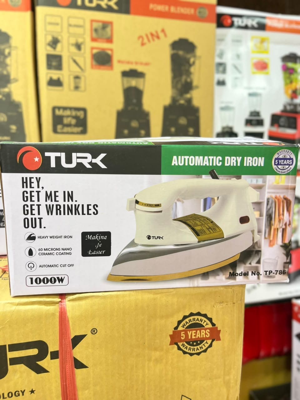 TURK Dry Iron with Double Plate | Non-Stick Soleplate | Original Iron with 2-Year Warranty