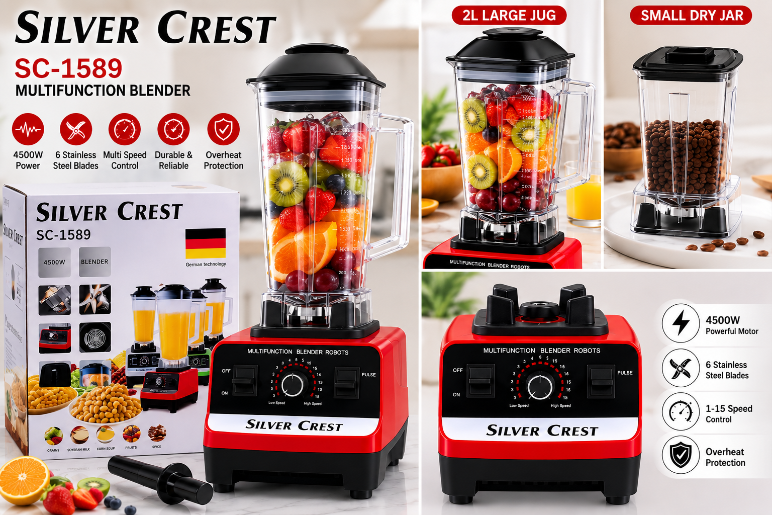 🔥 NEW Silver Crest SC-1589 4500W Blender