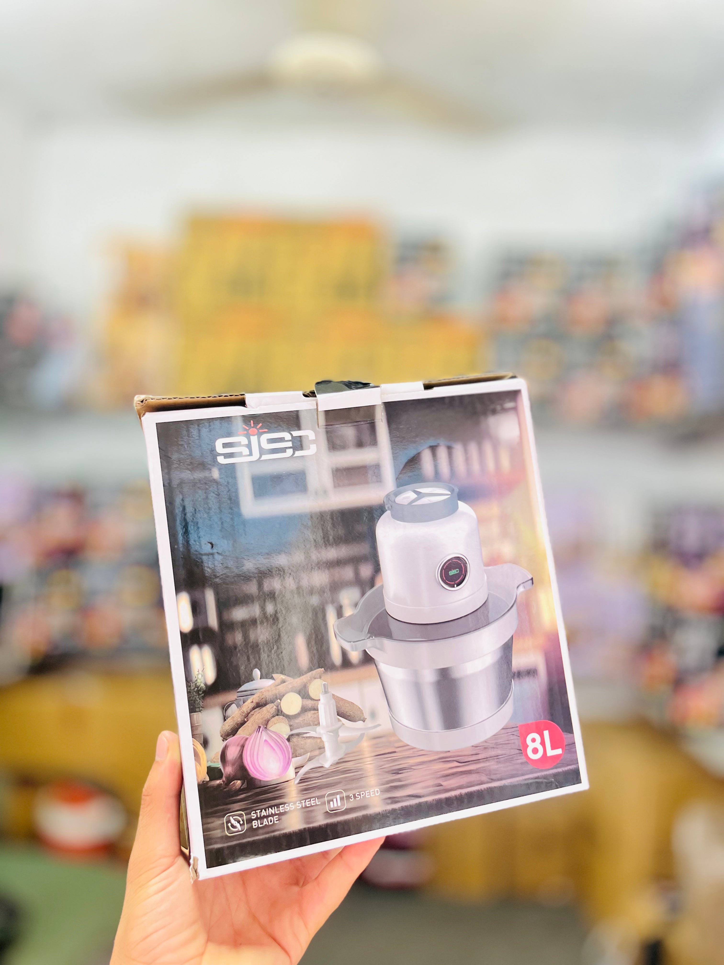 SJSC 8L Electric Meat Chopper – Stainless Steel Food Processor for Meat, Vegetables & More