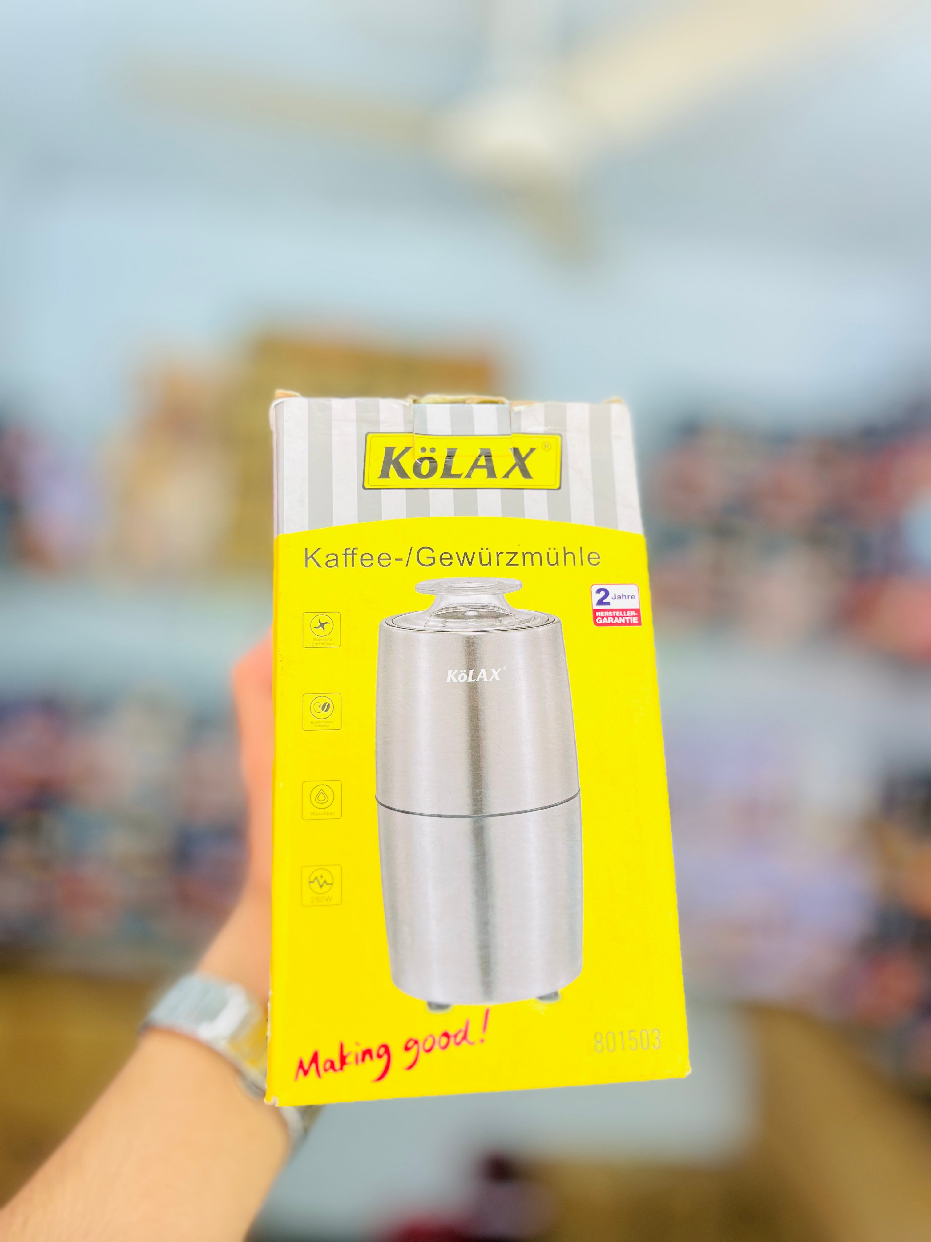 KÖLAX Electric Coffee & Spice Grinder – Stainless Steel Coffee Bean, Dry Spice & Herb Grinder | Powerful Motor | One-Touch Operation