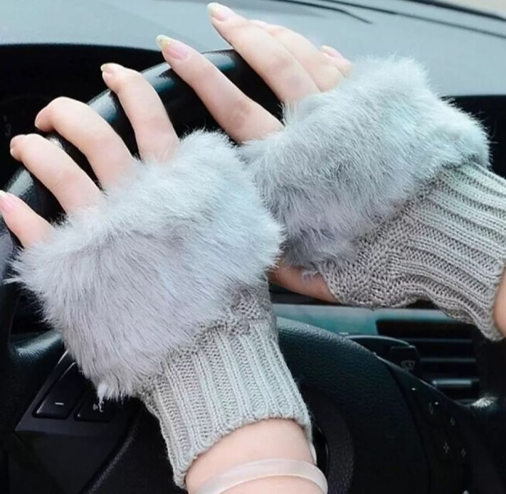 women Gloves stylish Hand Winter warm Half Finger mitten Ladies woolen Gloves
