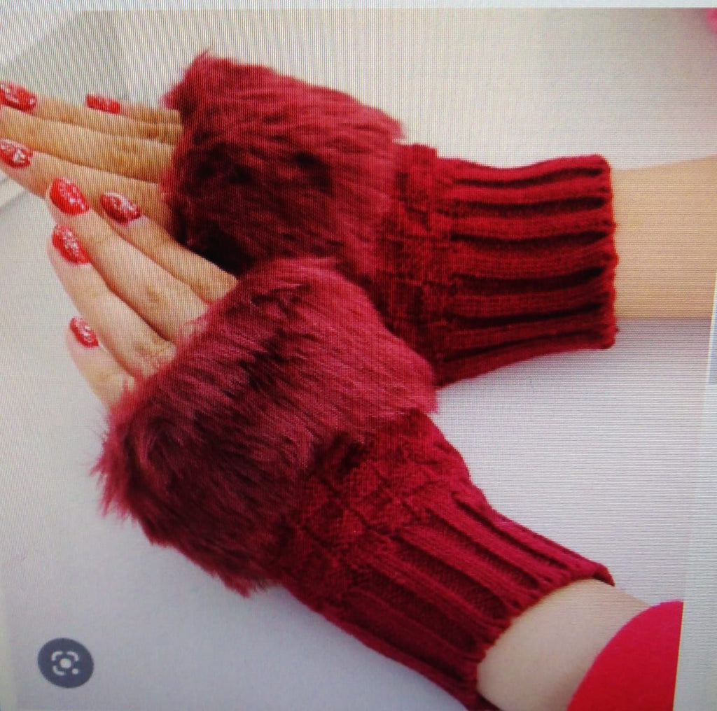 women Gloves stylish Hand Winter warm Half Finger mitten Ladies woolen Gloves