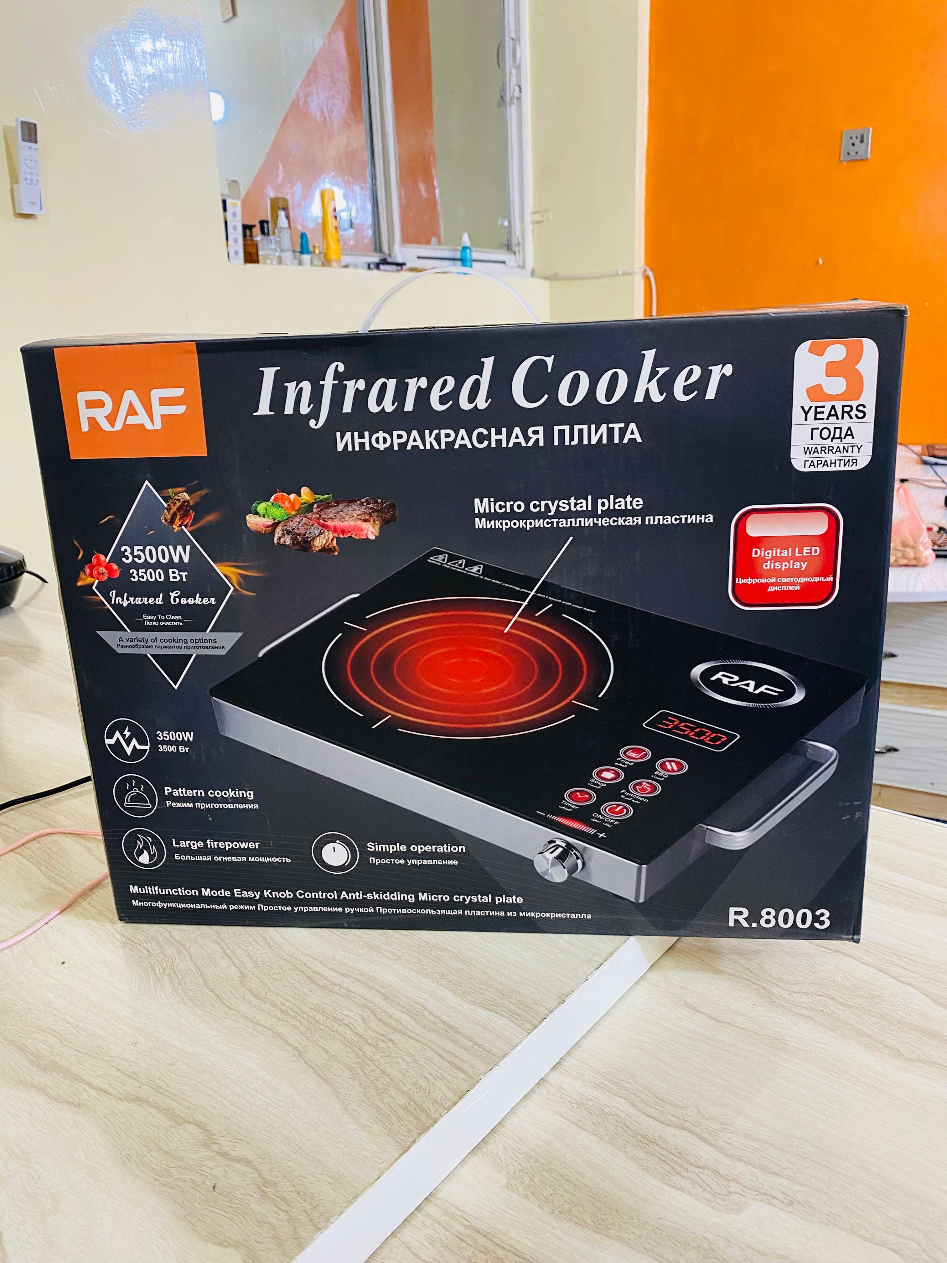 RAF Infrared Cooker - 3500 Watts - 3 plus switch - integrated Fuse - Full plate