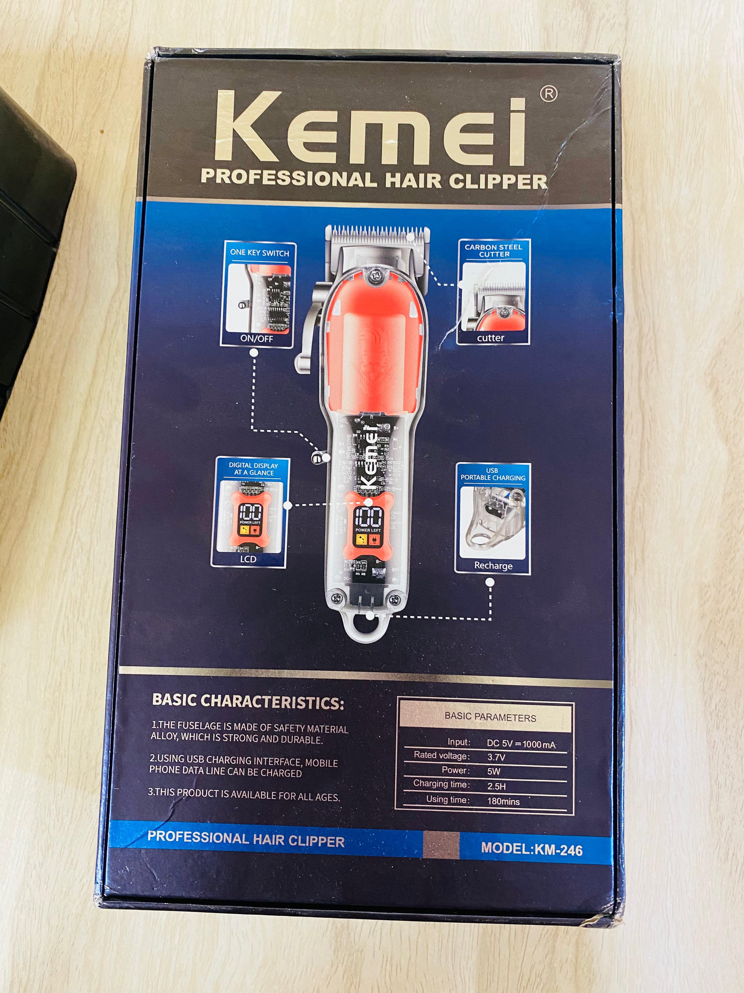 Kemei KM-246 heavy Duty Trimmer Rechargeable Shaver Beard trimmer Professional Hair Trimmer Cordless Oil head Men Hair Cutting Machine Beard razor
