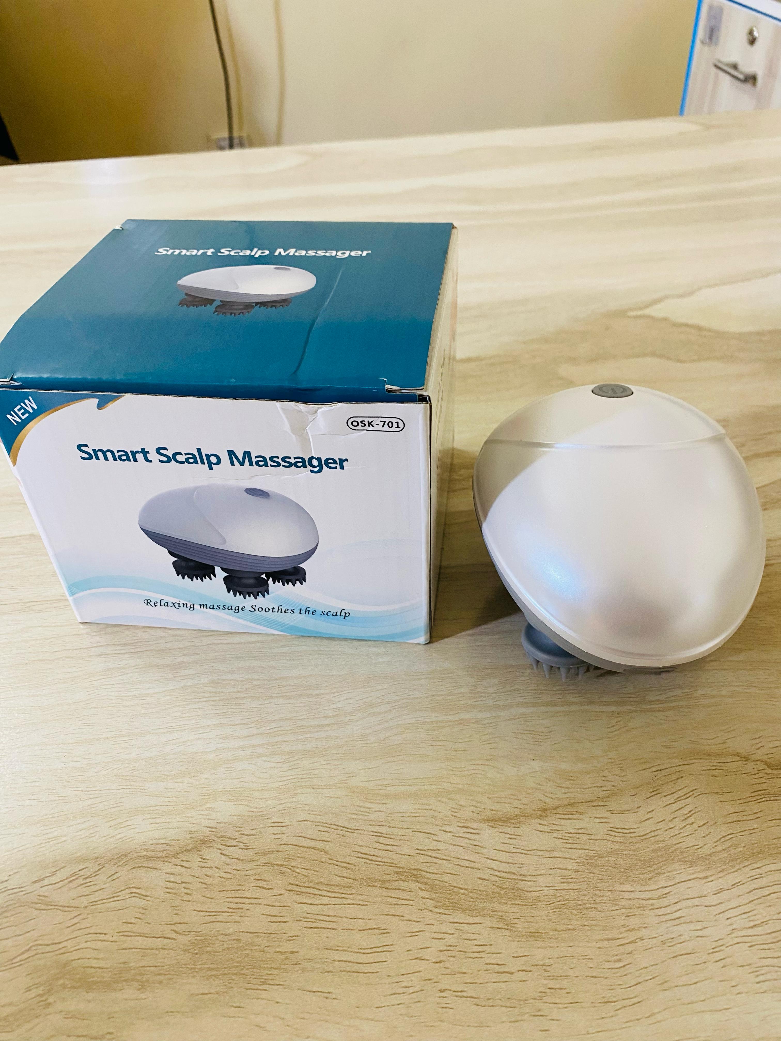 Electric Scalp Massager-Head Massager With 4 Kneading Massage Heads Portable- Handheld Body Massager-Portable Rechargeable Head Massager-Gifts For Ladies And Men- Scalp Stress Relax-Prevent Hair Loss-Body Massager Head Scalp Massager Rechargeable 3D Po