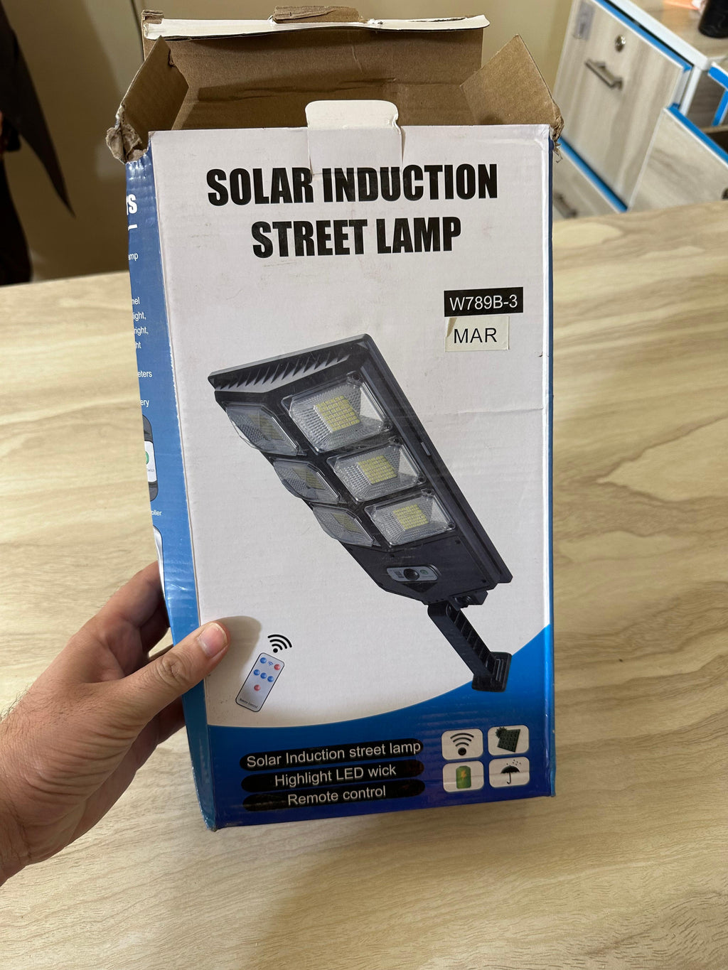 Solar Rechargeable Street Light with built in Solar , Remote Included