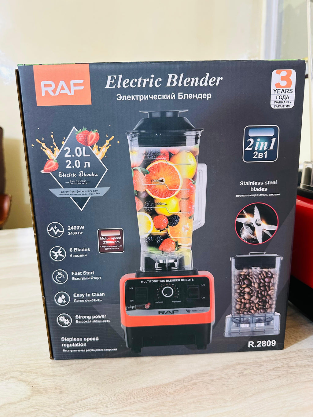 RAF 2 in 1 Juicer Blender 100% original with 3 years international warranty