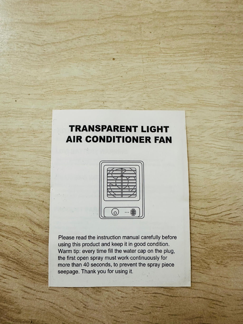 Mini Rechargeable Air Cooler with water tank and lights