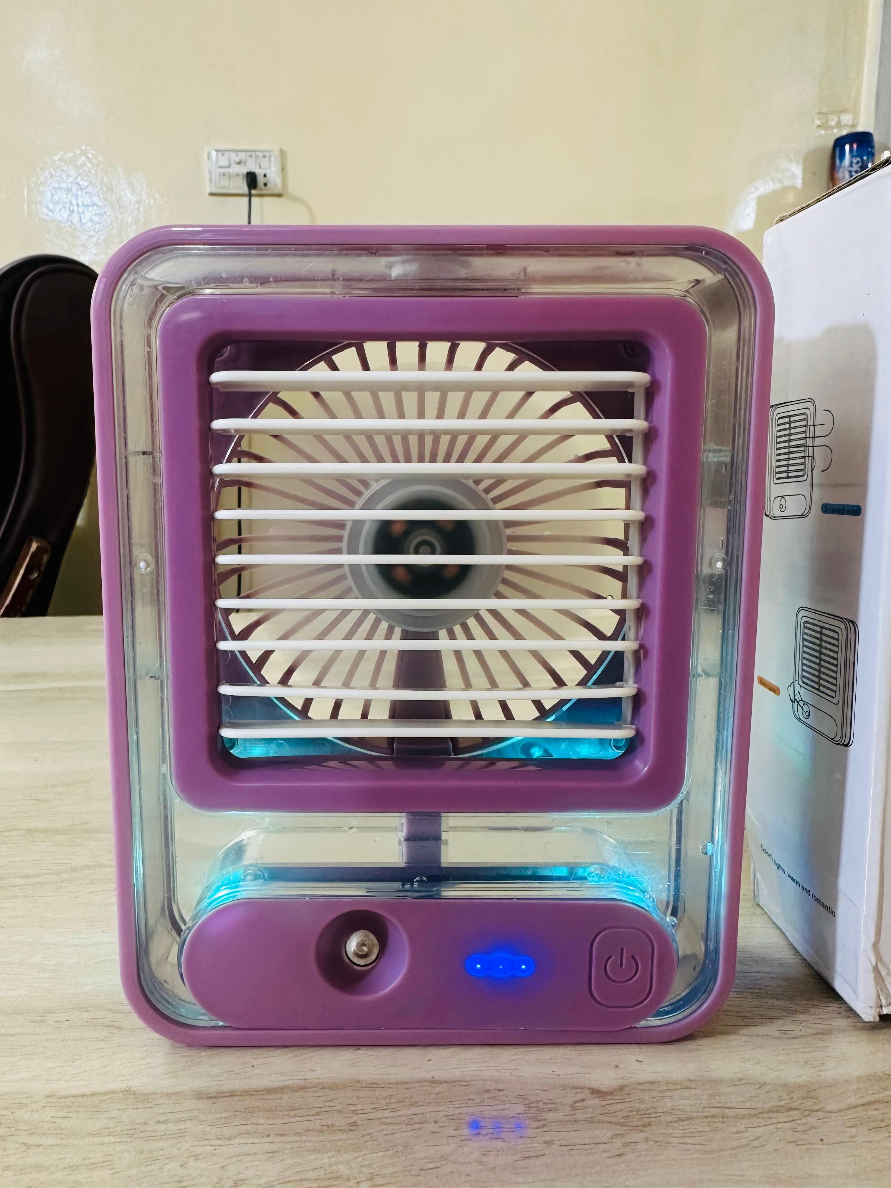 Mini Rechargeable Air Cooler with water tank and lights