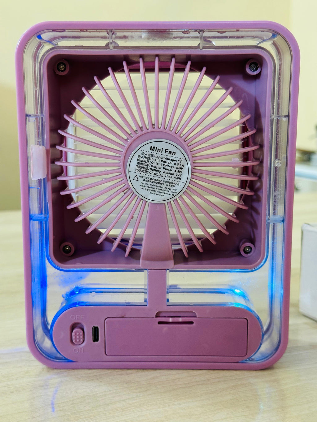 Mini Rechargeable Air Cooler with water tank and lights