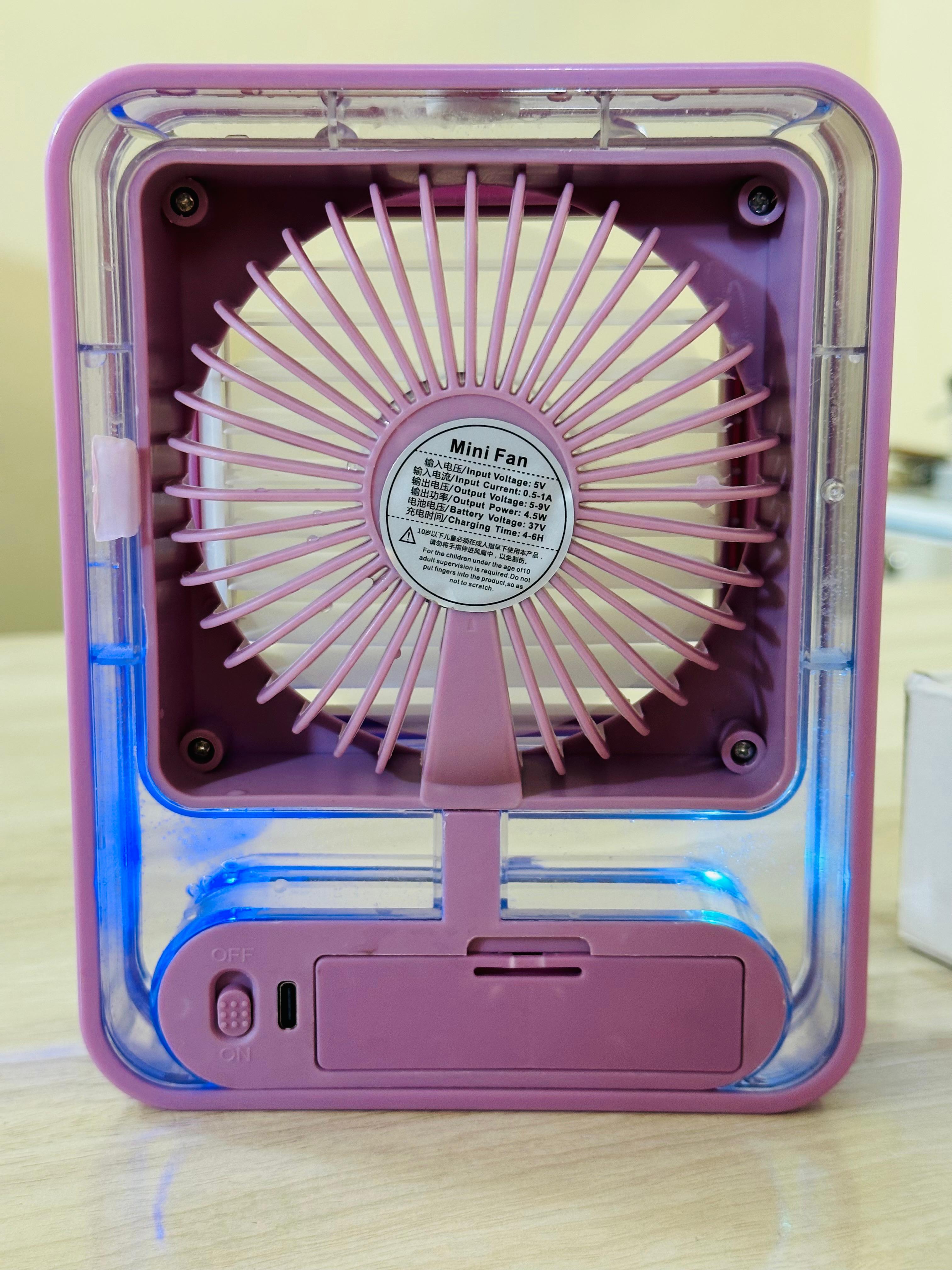 Mini Rechargeable Air Cooler with water tank and lights