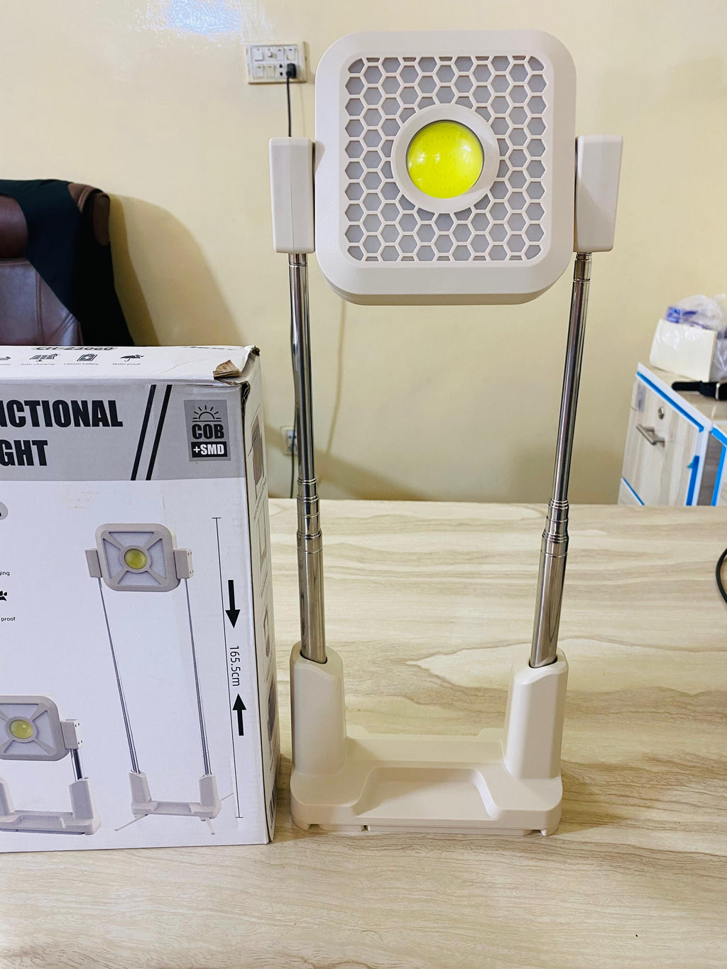 LED Work Light Rechargeable Flashlight, Tool Gifts for Men Him Husband, Mechanic Torch Grill Light Foldable Inspection Lamp with Magnetic Base 5 Modes 360° Rotate for Car Emergency
