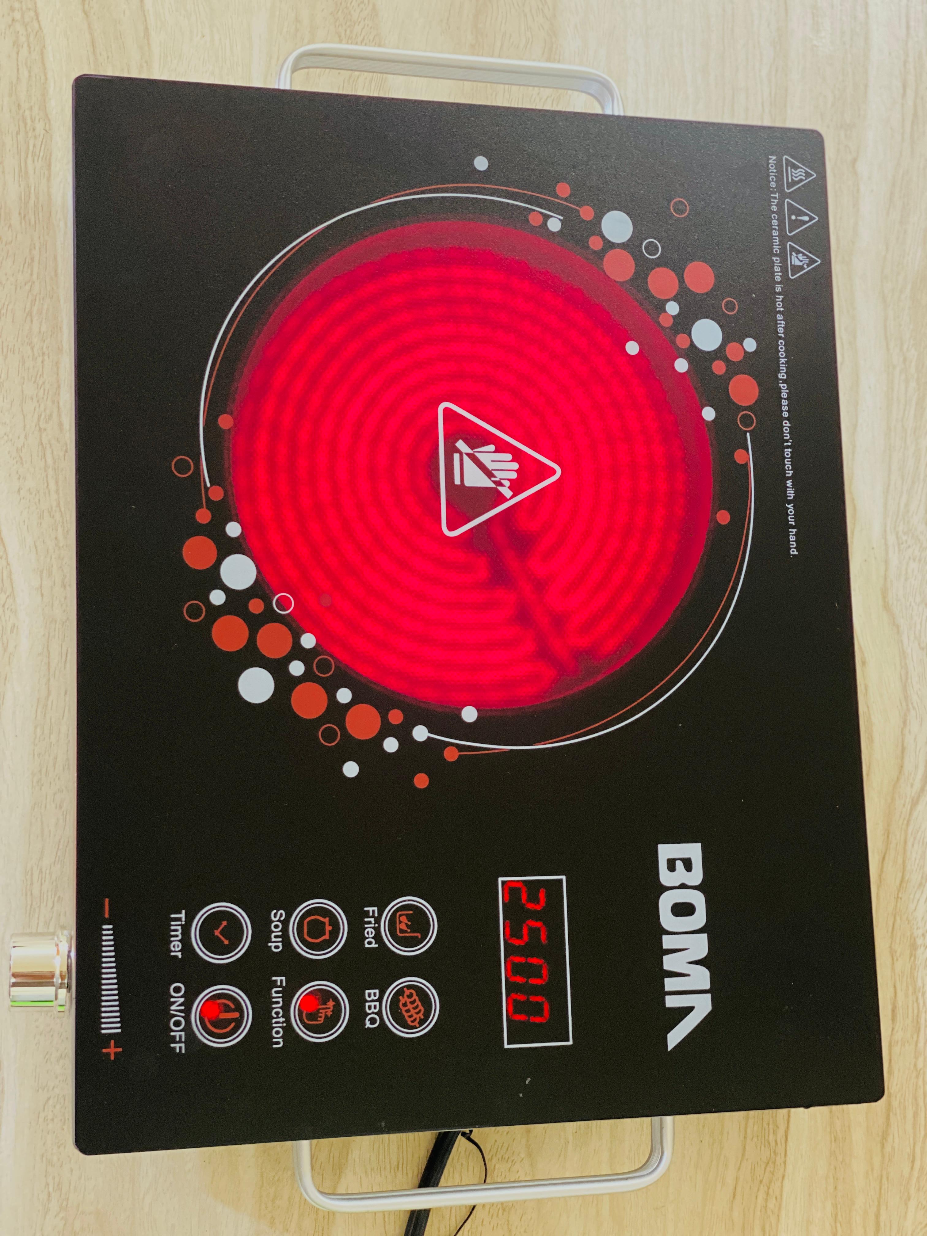 Boma Electric Stove /2500 W Model Bm-15 infrared Cooker Hot Plate Induction Cooker Touch panel Effective and constant temperature control Smart Cooking Safe and Energy Saving Easy to clean for small family , hostel and office use