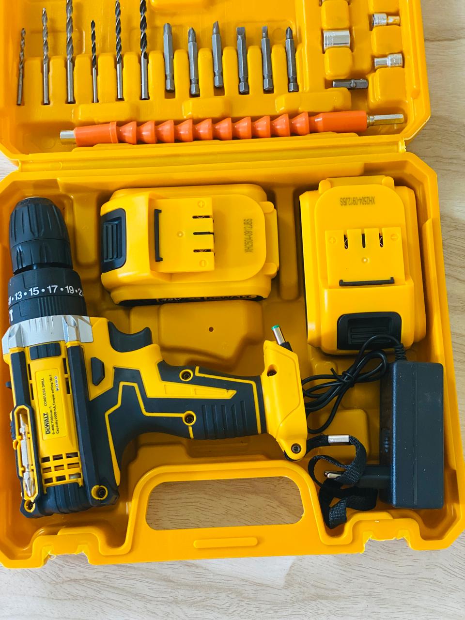 Dewalt 48V Cordless Drill with Hammer 3 function Drill with double lithium battries