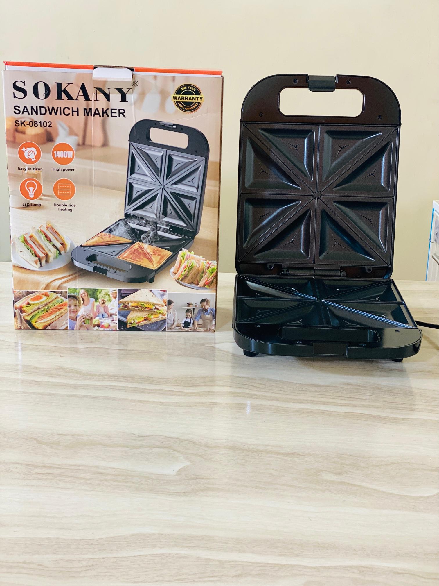 SOKANY SK-08102 Sandich Maker With Non-Stick Coated Heating