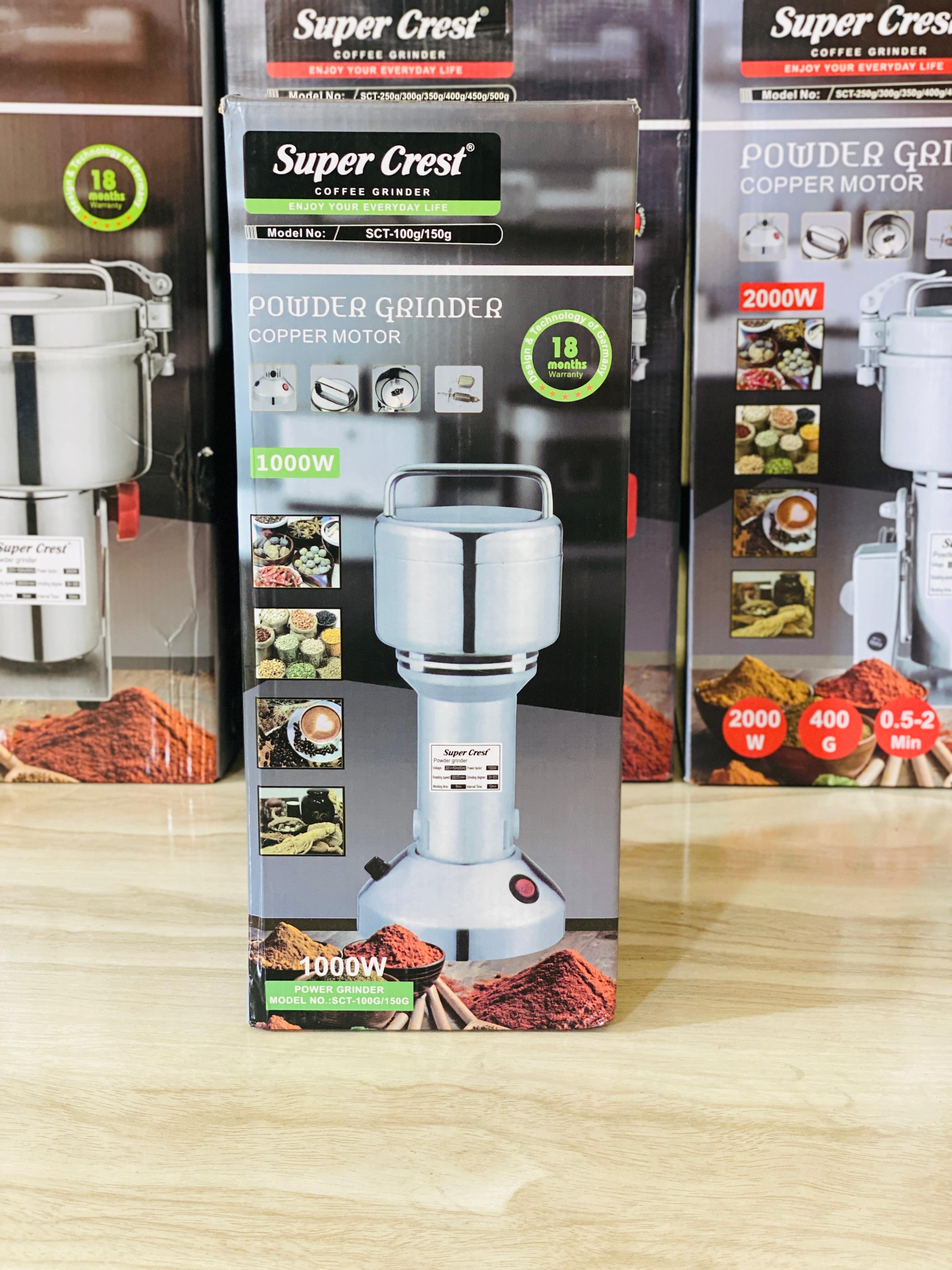 Super Crest , Heavy Grinder Chopper for Cereal , Grain , Coffee , Beans , Spices , Electric Grinder and Masala grinder machine , 150 gram , 100% Cooper Motor , Imported Grinder