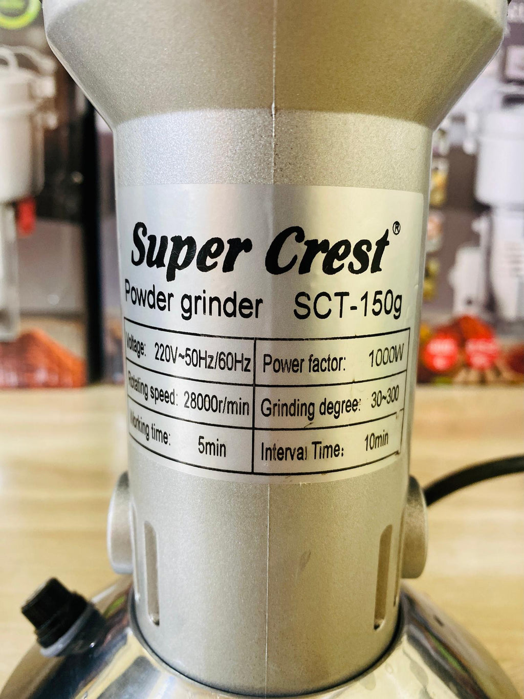 Super Crest , Heavy Grinder Chopper for Cereal , Grain , Coffee , Beans , Spices , Electric Grinder and Masala grinder machine , 150 gram , 100% Cooper Motor , Imported Grinder