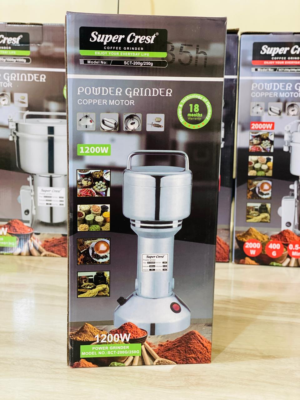 Super Crest Electric Powerful Powder Grinder and Cereal Grinder 250g All Metal