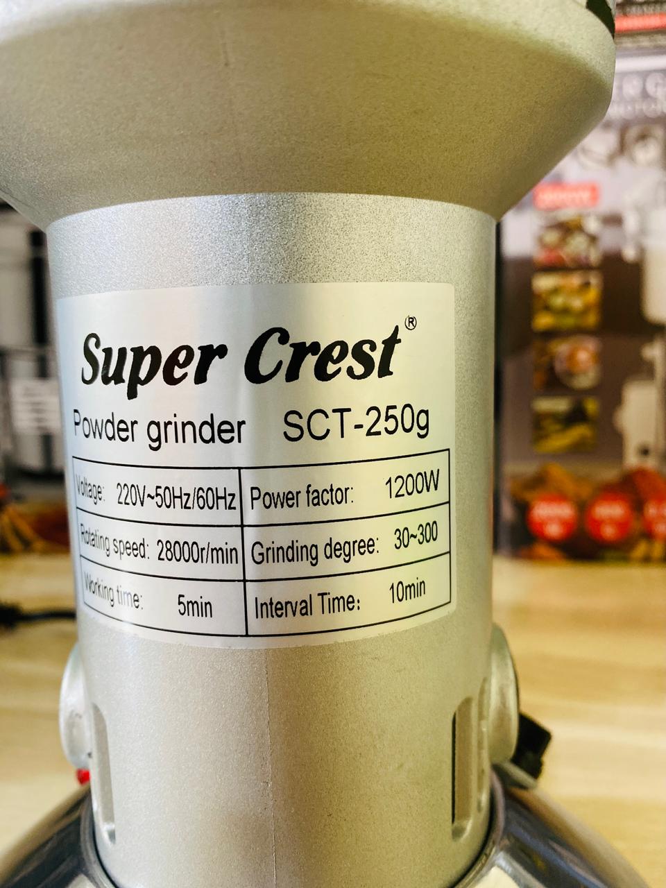 Super Crest Electric Powerful Powder Grinder and Cereal Grinder 250g All Metal