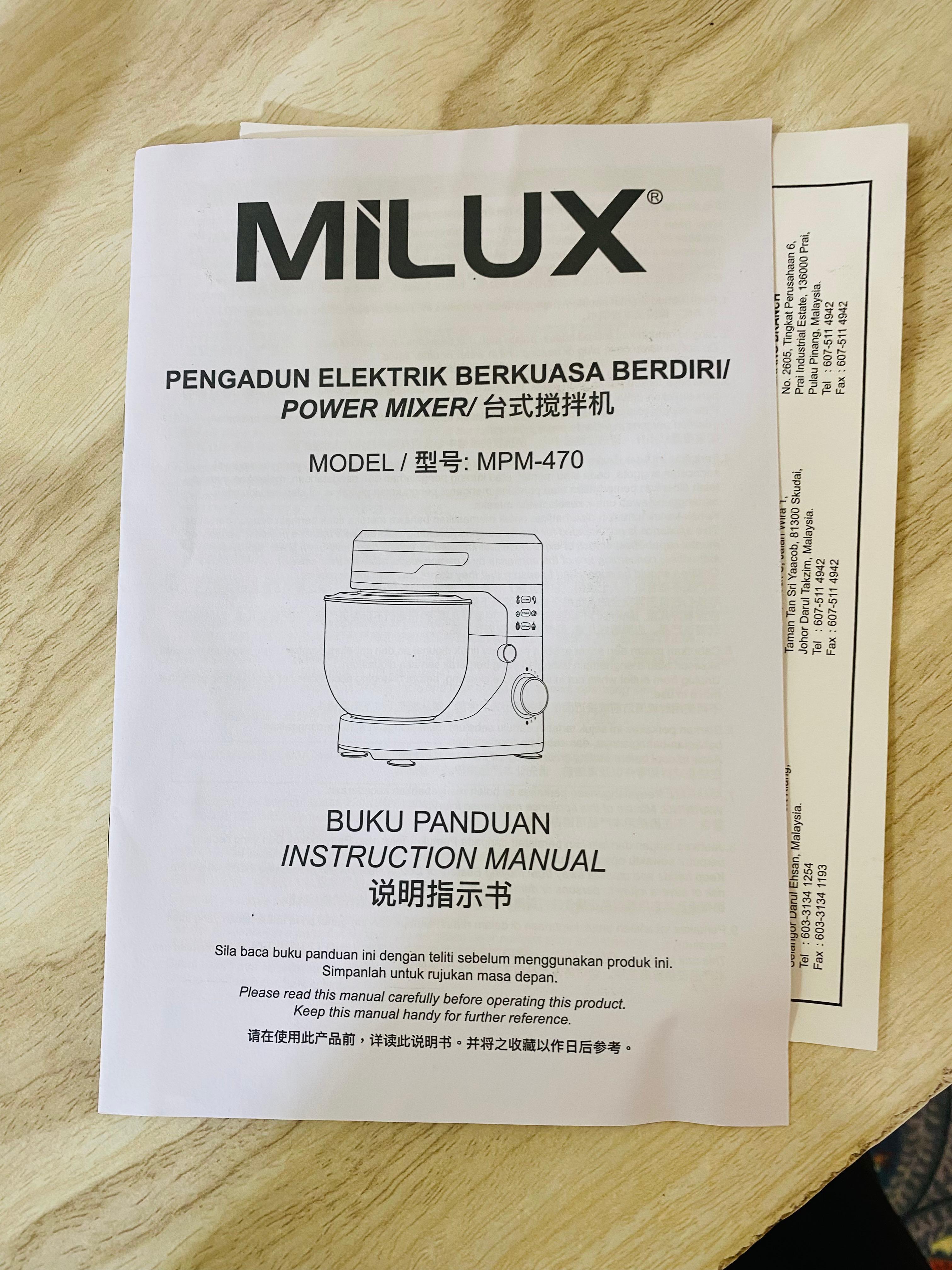 MILUX Dough Maker | Stand Mixer MPM-470