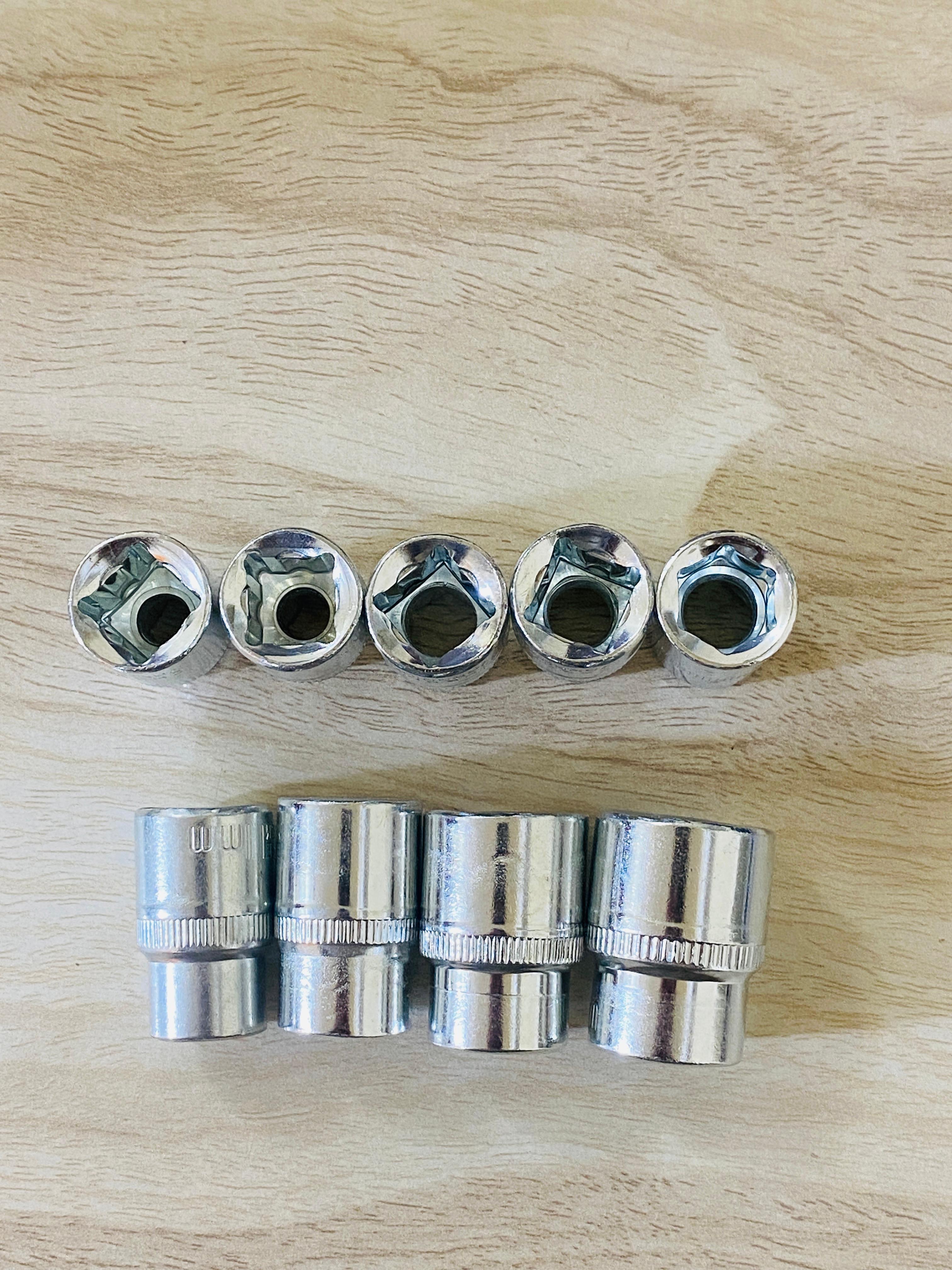 10Pcs L Shaped Handle Chrome Vanadium Socket Wrench Spanner Set With Box Spanner