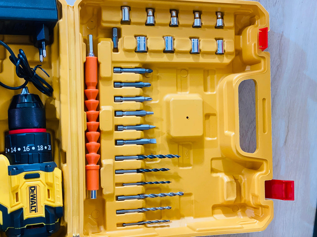 100% Original BRUSHLESS DEWALT 36V XR Drill Machine – Dual Battery & Full Toolkit