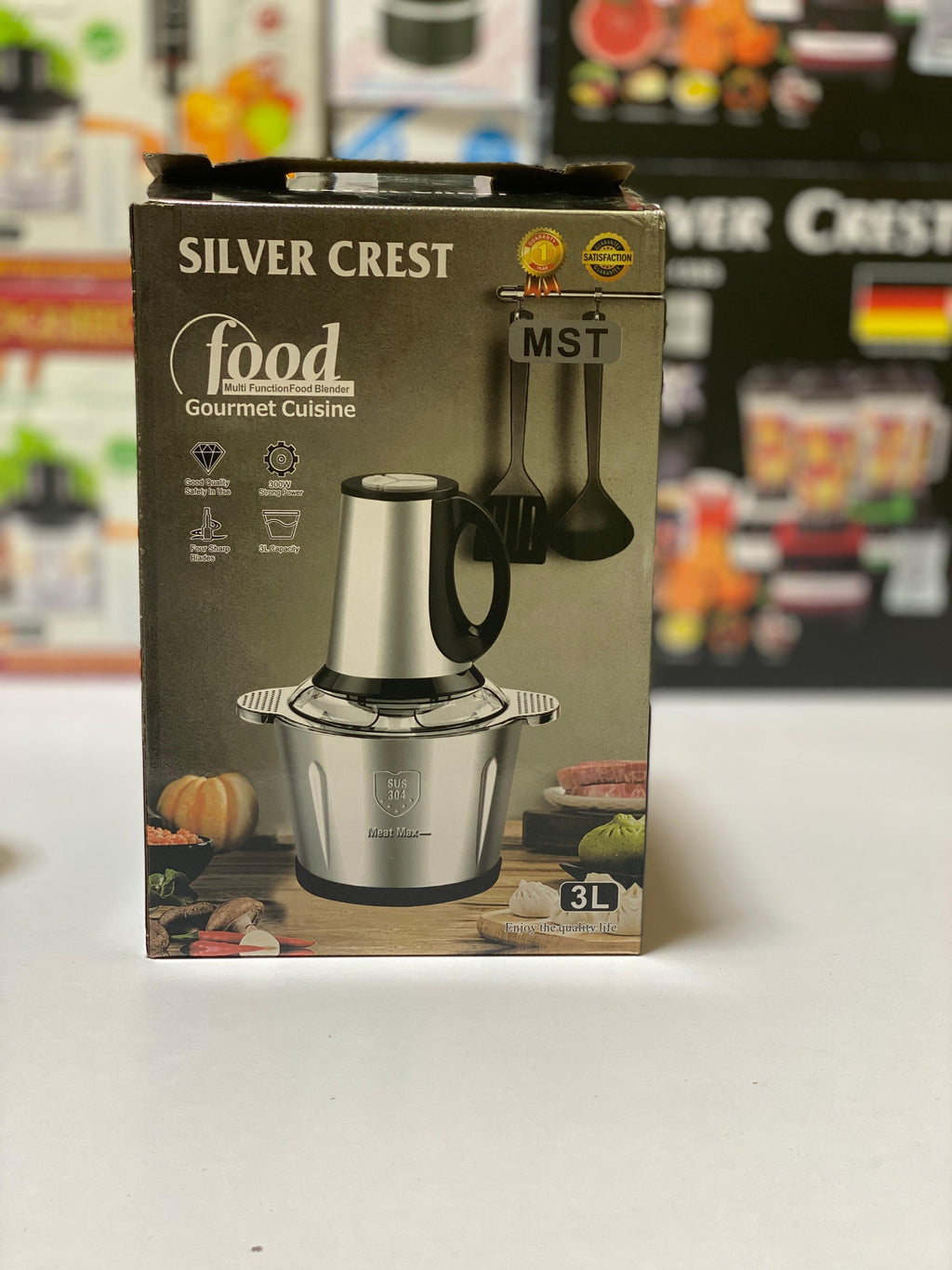 Silver Crest 3L Electric Food Chopper – SUS 304 Stainless Steel | Powerful Multi-Purpose Meat & Vegetable Grinder