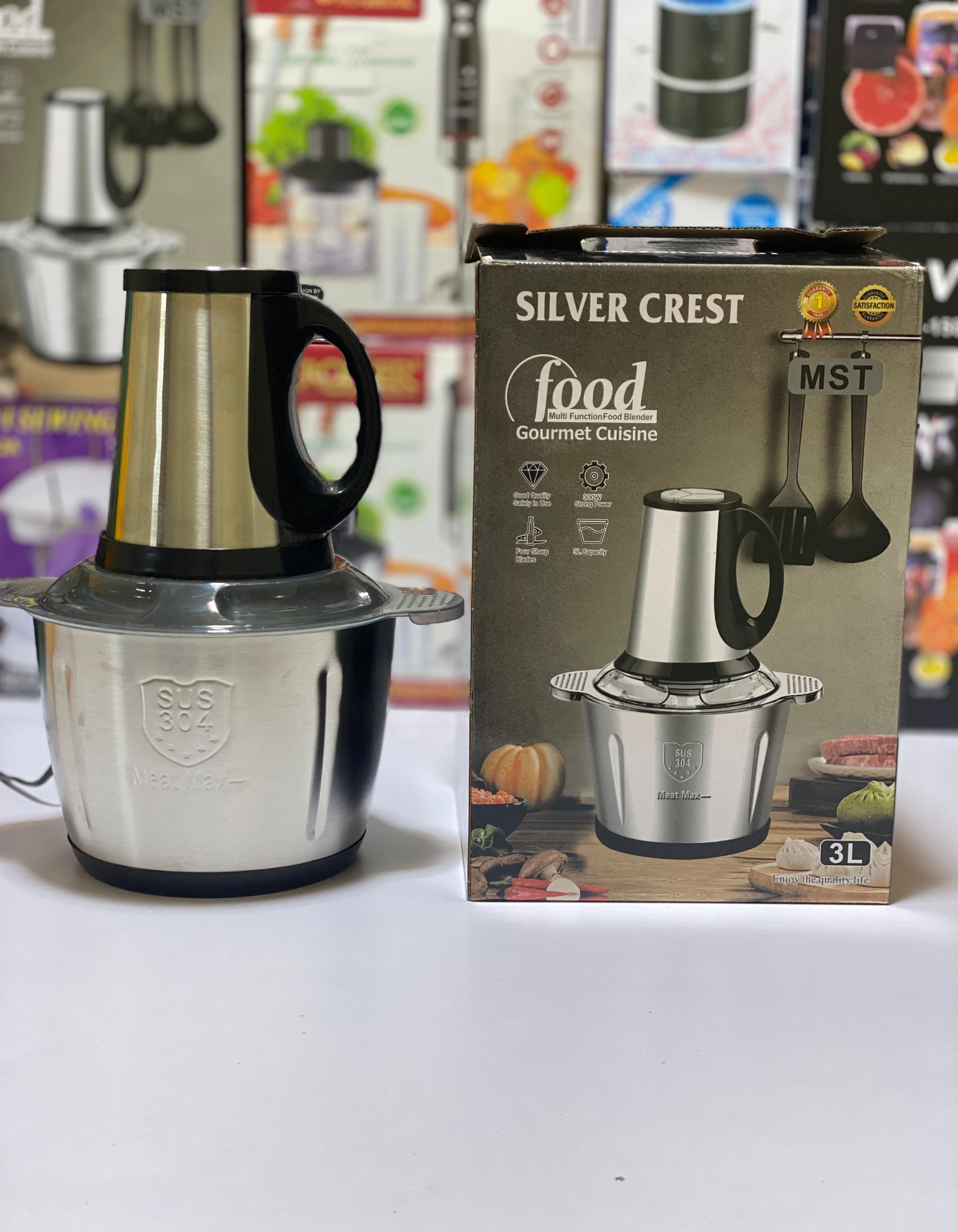Silver Crest 3L Electric Food Chopper – SUS 304 Stainless Steel | Powerful Multi-Purpose Meat & Vegetable Grinder