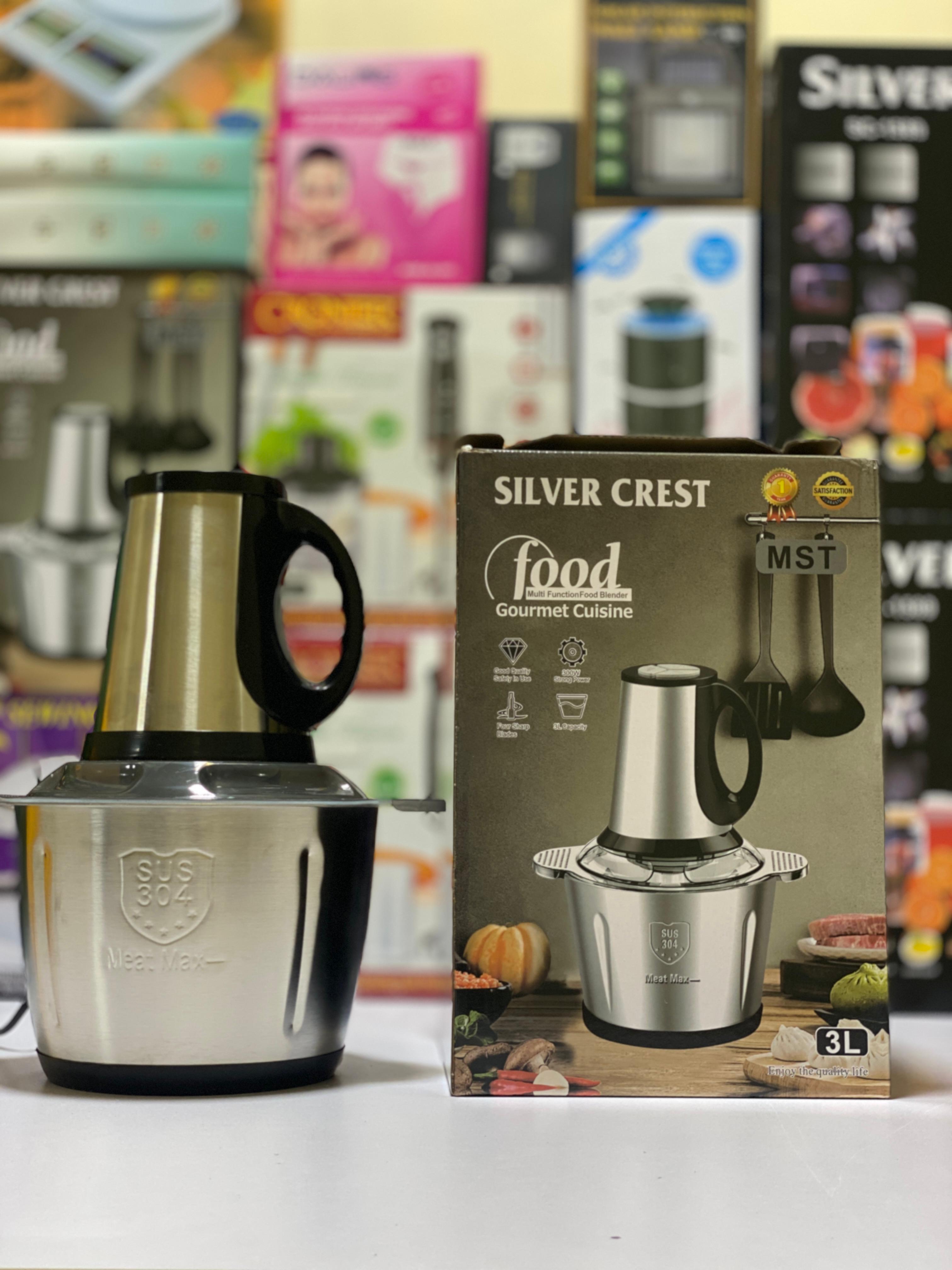 Silver Crest 3L Electric Food Chopper – SUS 304 Stainless Steel | Powerful Multi-Purpose Meat & Vegetable Grinder