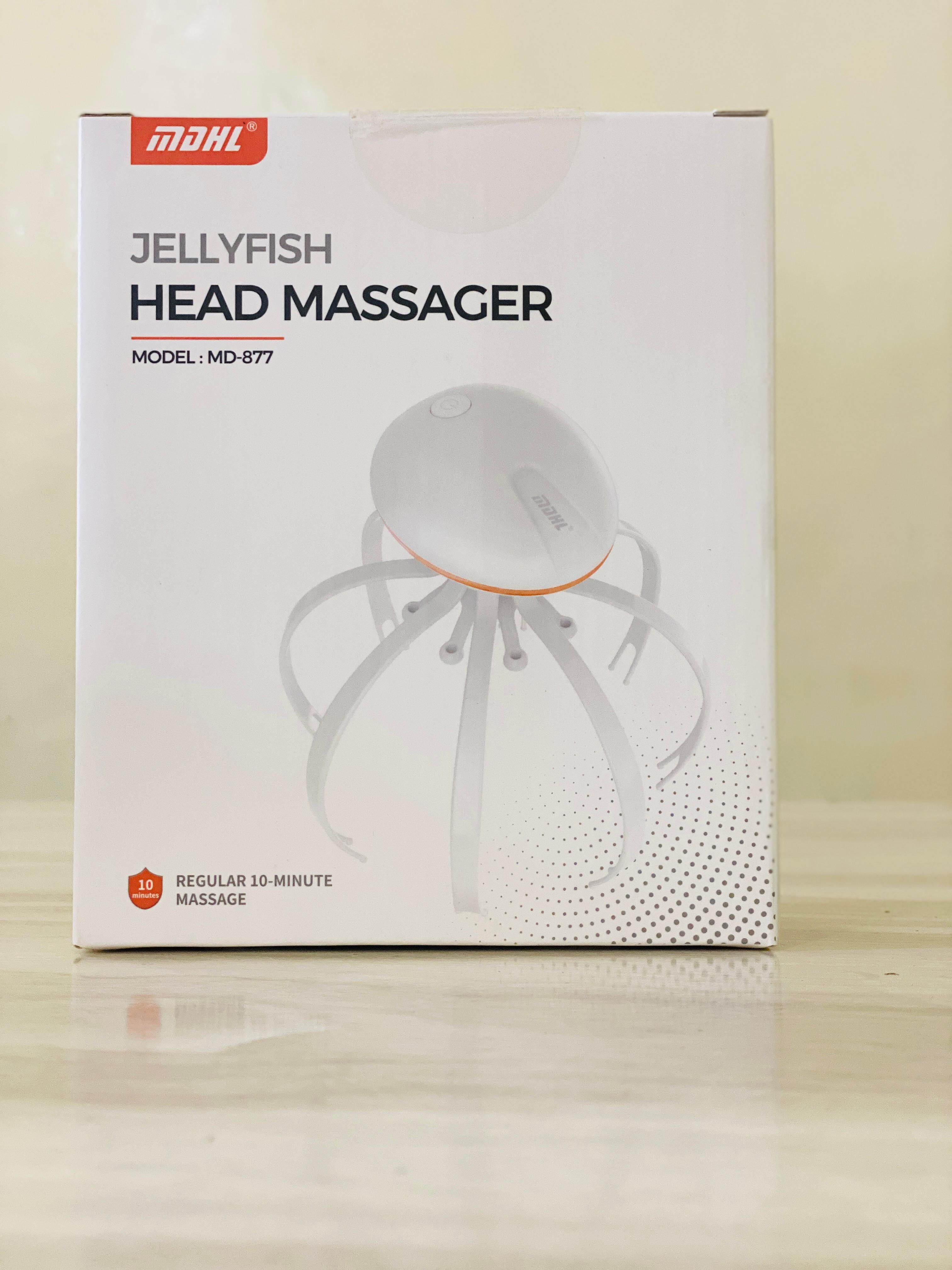 Electric Head Massager Rechargeable Jelly Fish Design 8 Nodes Scalp Massager