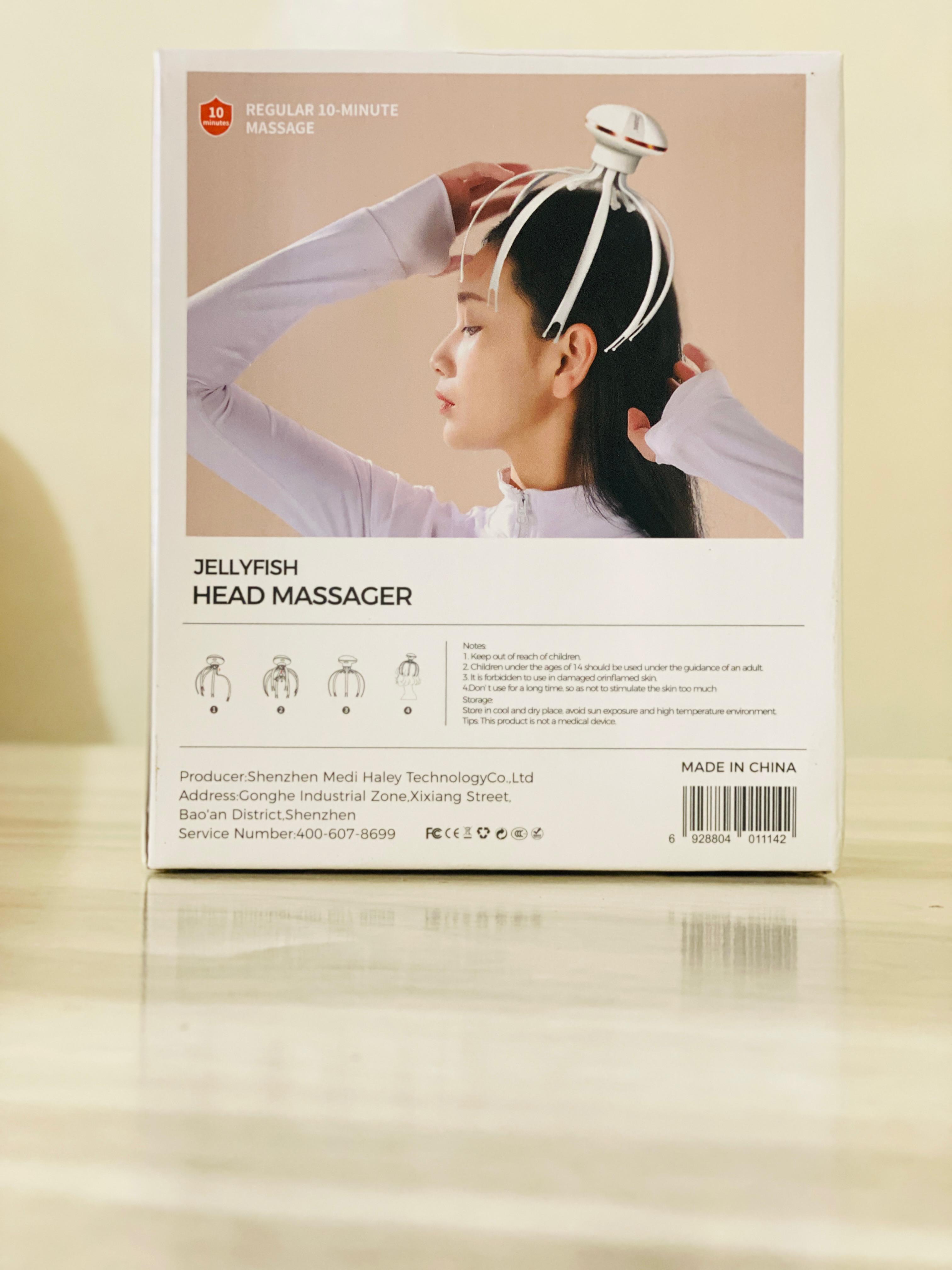 Electric Head Massager Rechargeable Jelly Fish Design 8 Nodes Scalp Massager