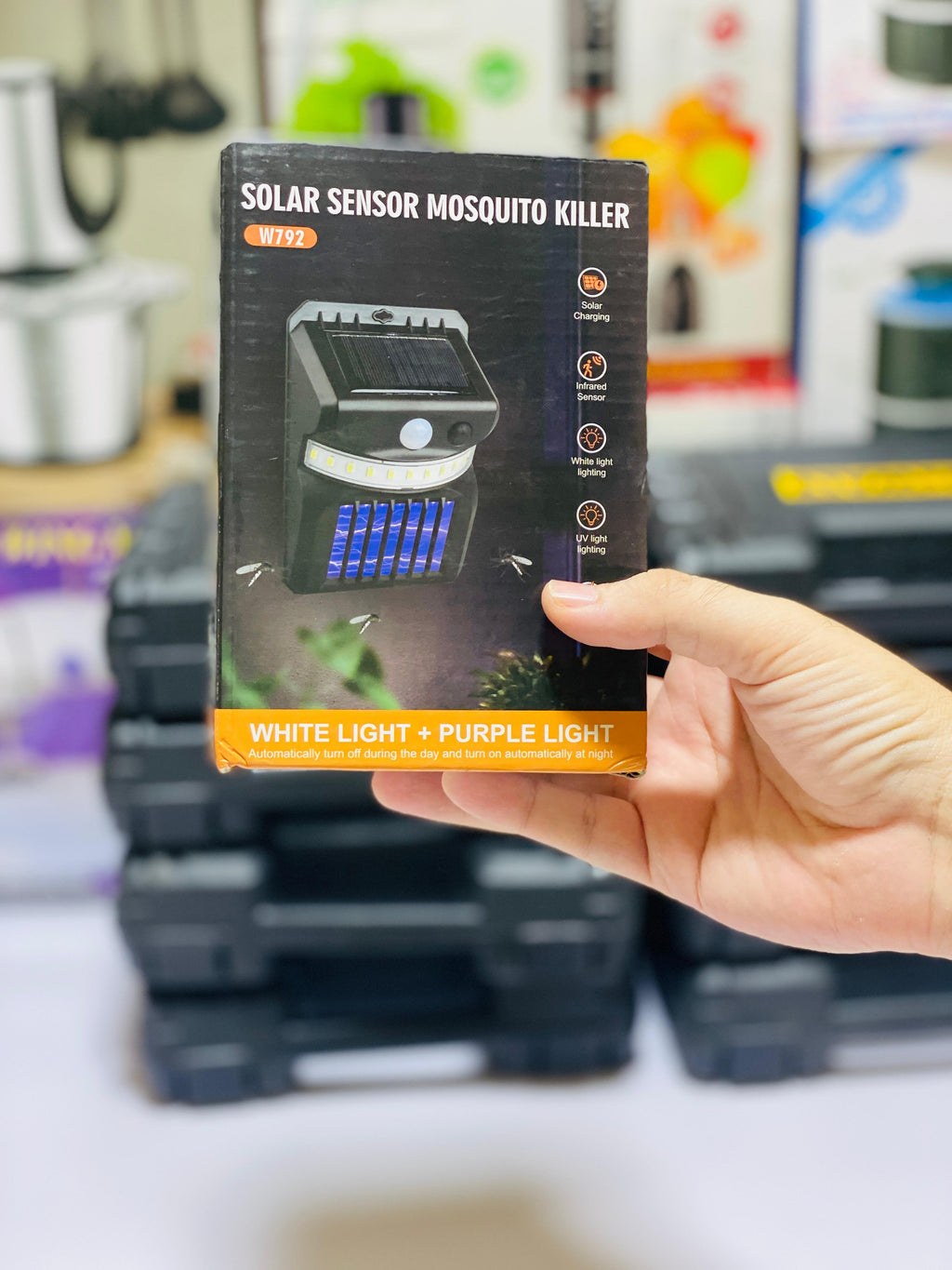 E-SMARTER W792 LED Solar Wall Light With Purple Light Mosquito Control Function Human Intelligent Sensor