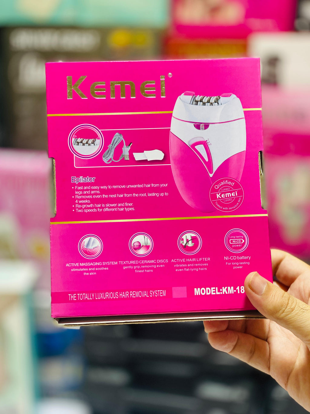 KM-189A Women Electric Rechargeable Hair Removal Epilator