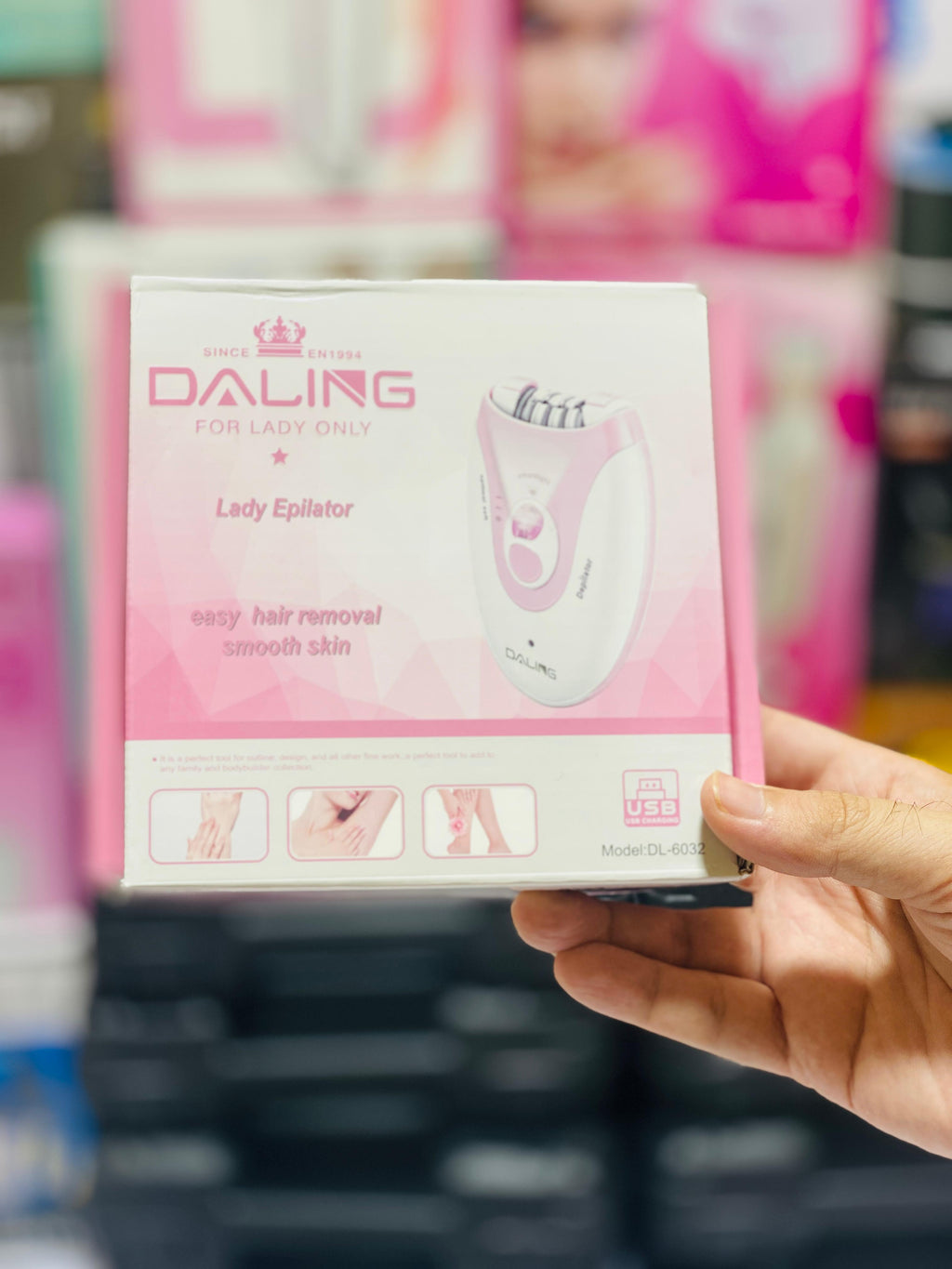 Daling DL-6032 Cordless ladies Epilator with 2SPEEDS Adjustment