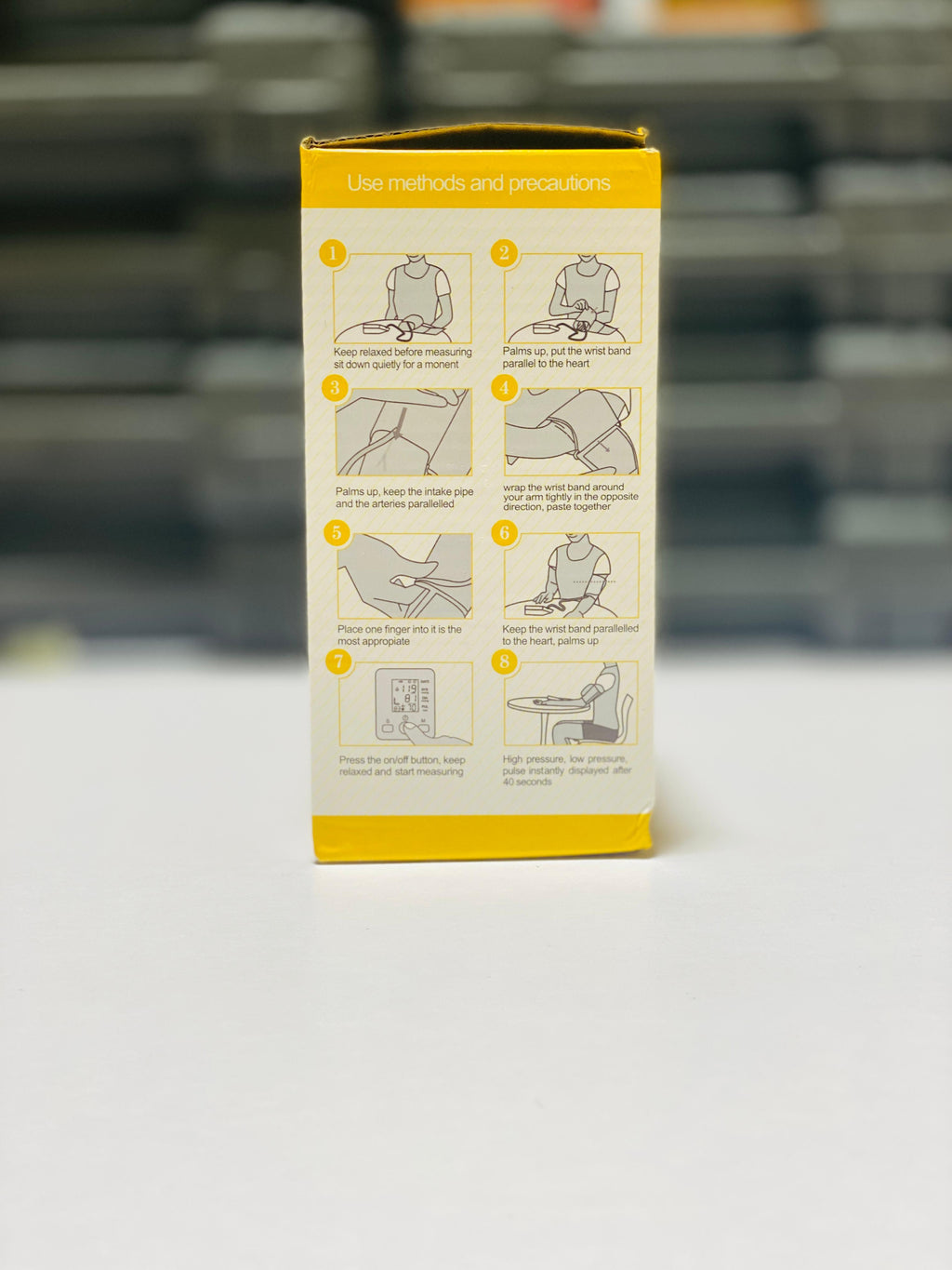 Yellow Electronic Blood Pressure Monitor 6V-DC