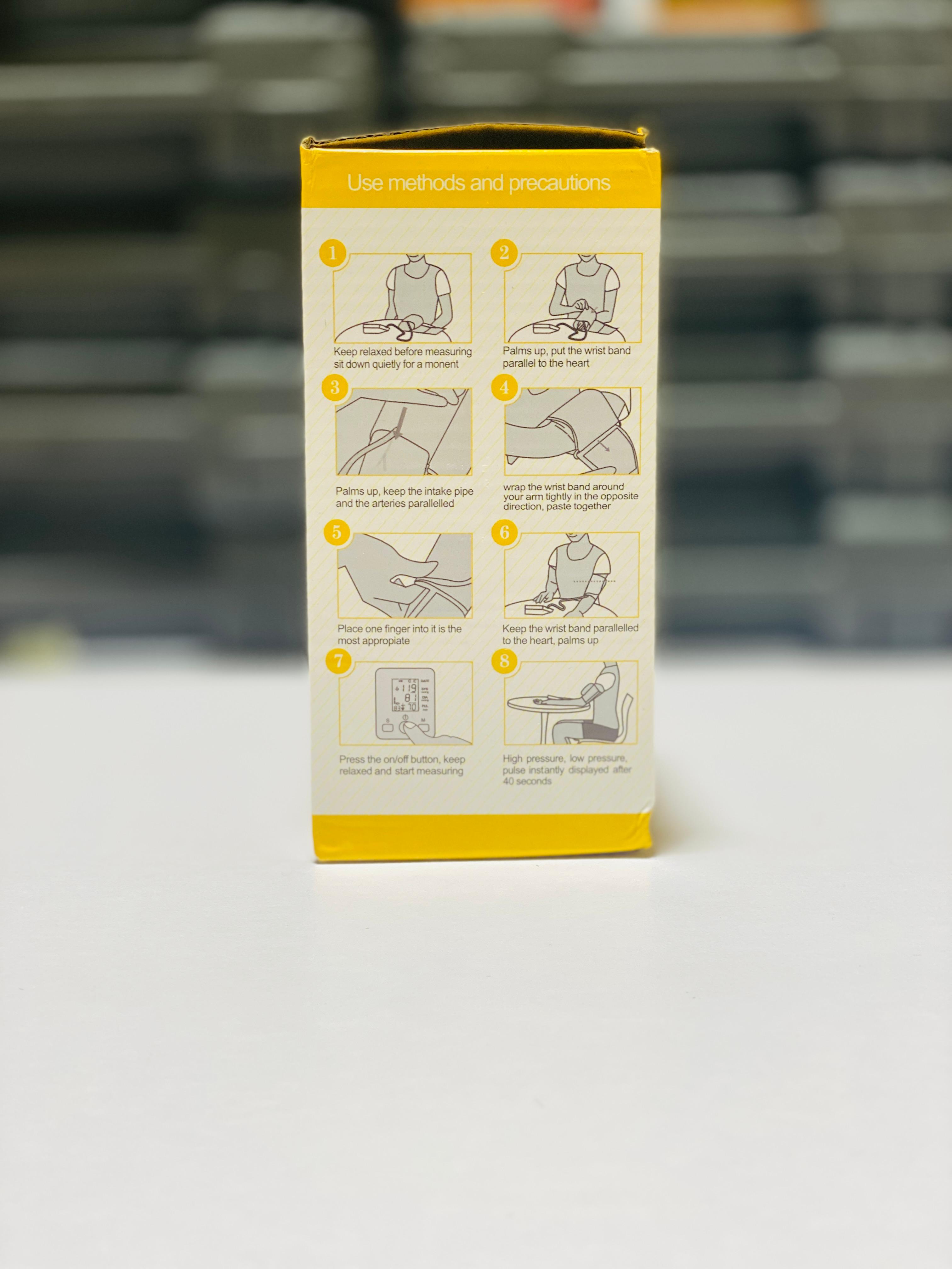 Yellow Electronic Blood Pressure Monitor 6V-DC