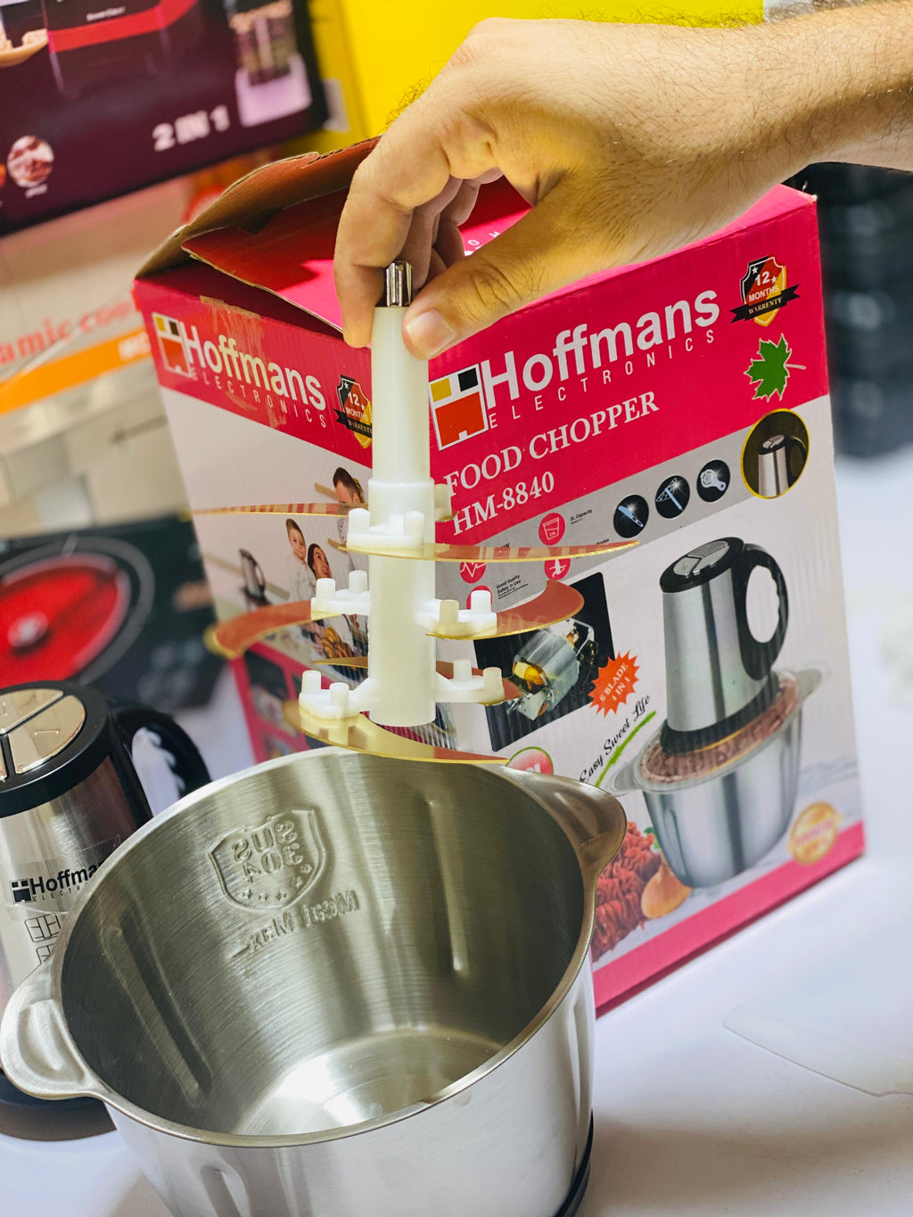 Hoffmans 3 litre Meat Chopper - SUS 304 Graded Steel - 1 year warranty