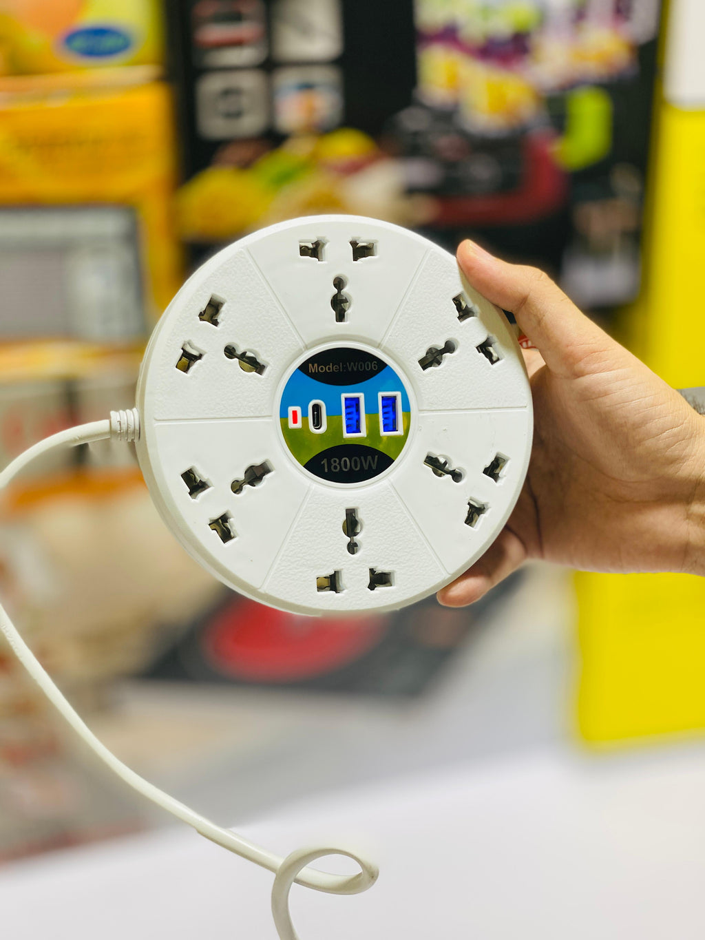 1800 W Heavy Load Extension With USB and Iphone Ports