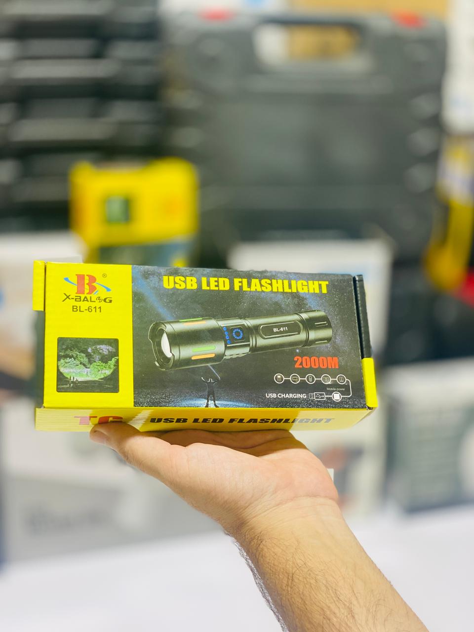 2 KM Range Torch | 8800 MAh Battery | Rechargeable Type C