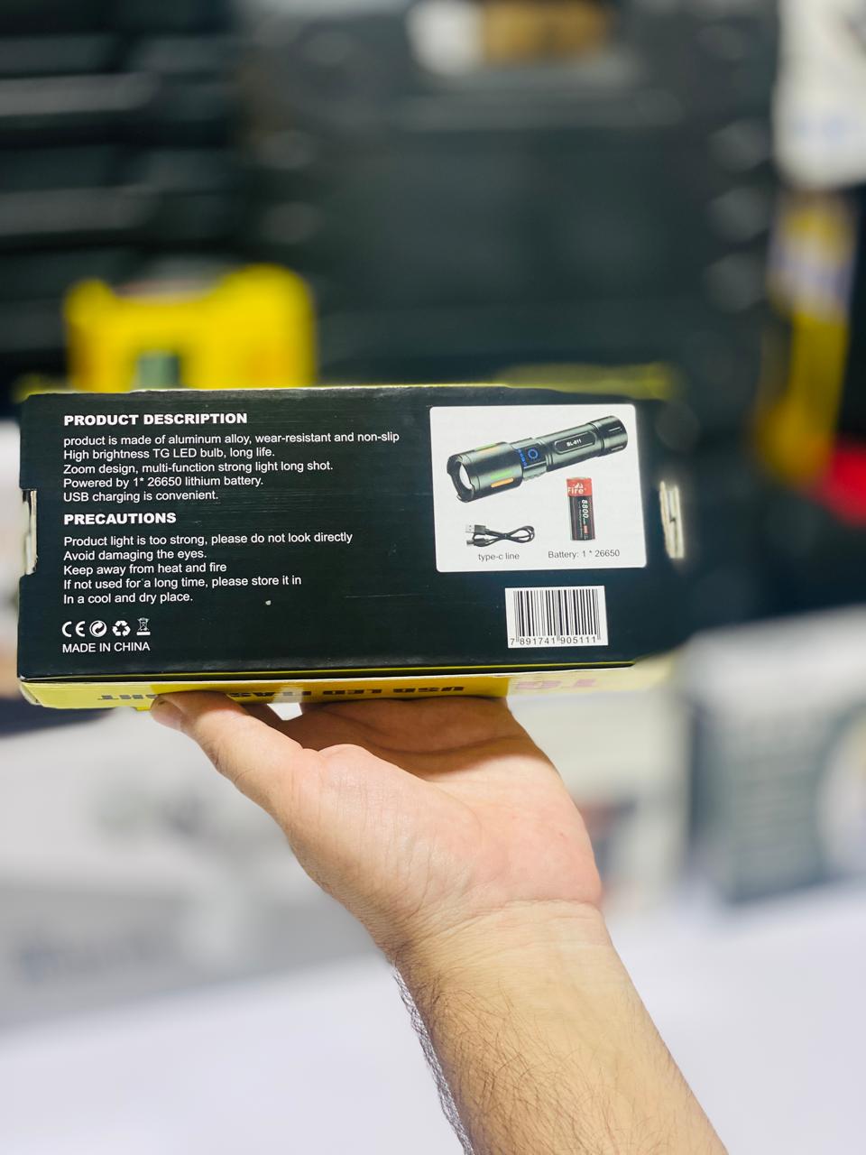 2 KM Range Torch | 8800 MAh Battery | Rechargeable Type C