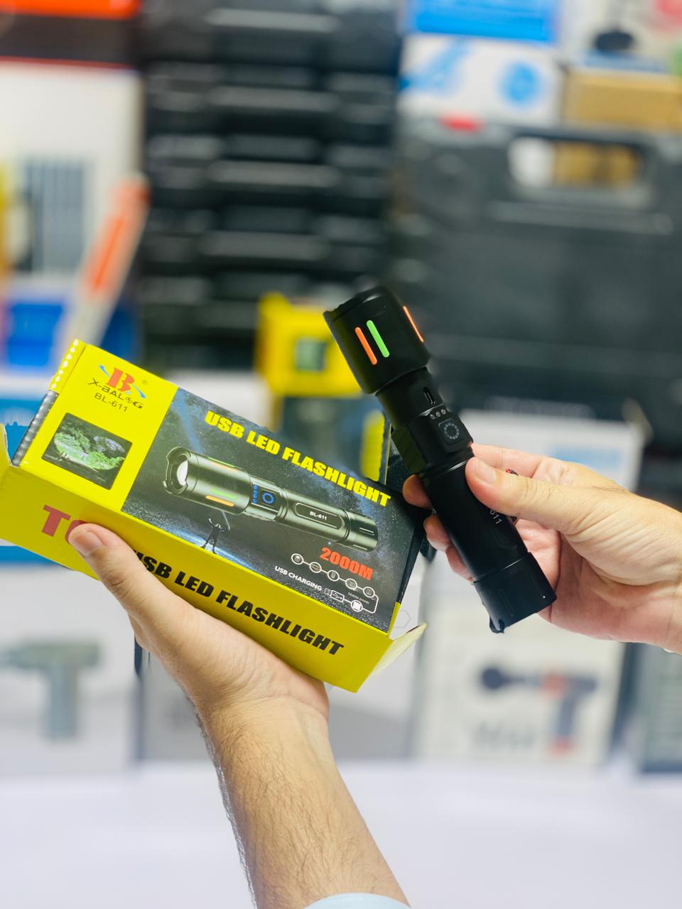 2 KM Range Torch | 8800 MAh Battery | Rechargeable Type C