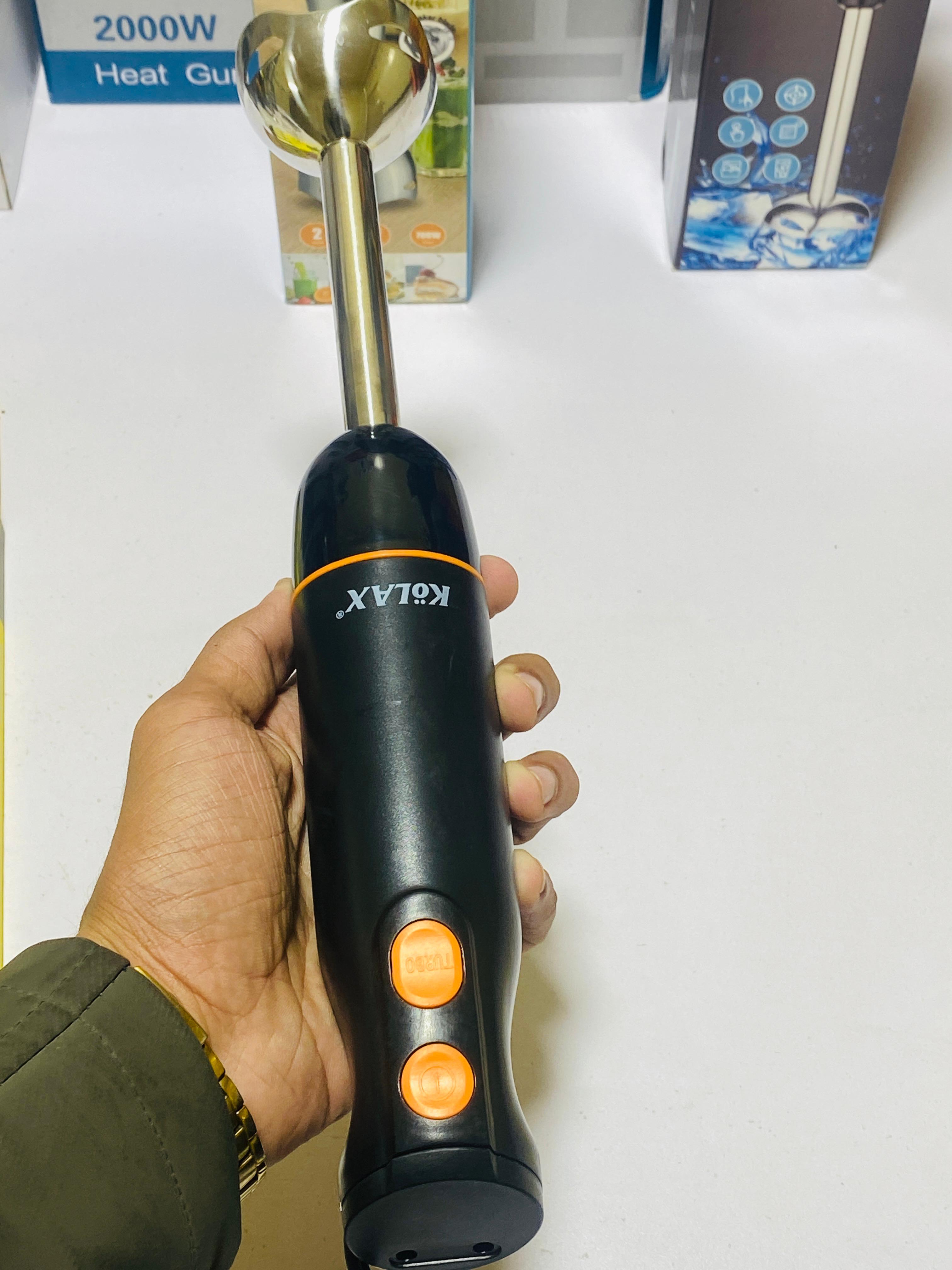 KOLAX Hand Blender Machine - Electric Beater - Juicer Blender Machine - Chopper Machine - 2 Sharp Stainless Steel Blades - Mixer - Handblender
